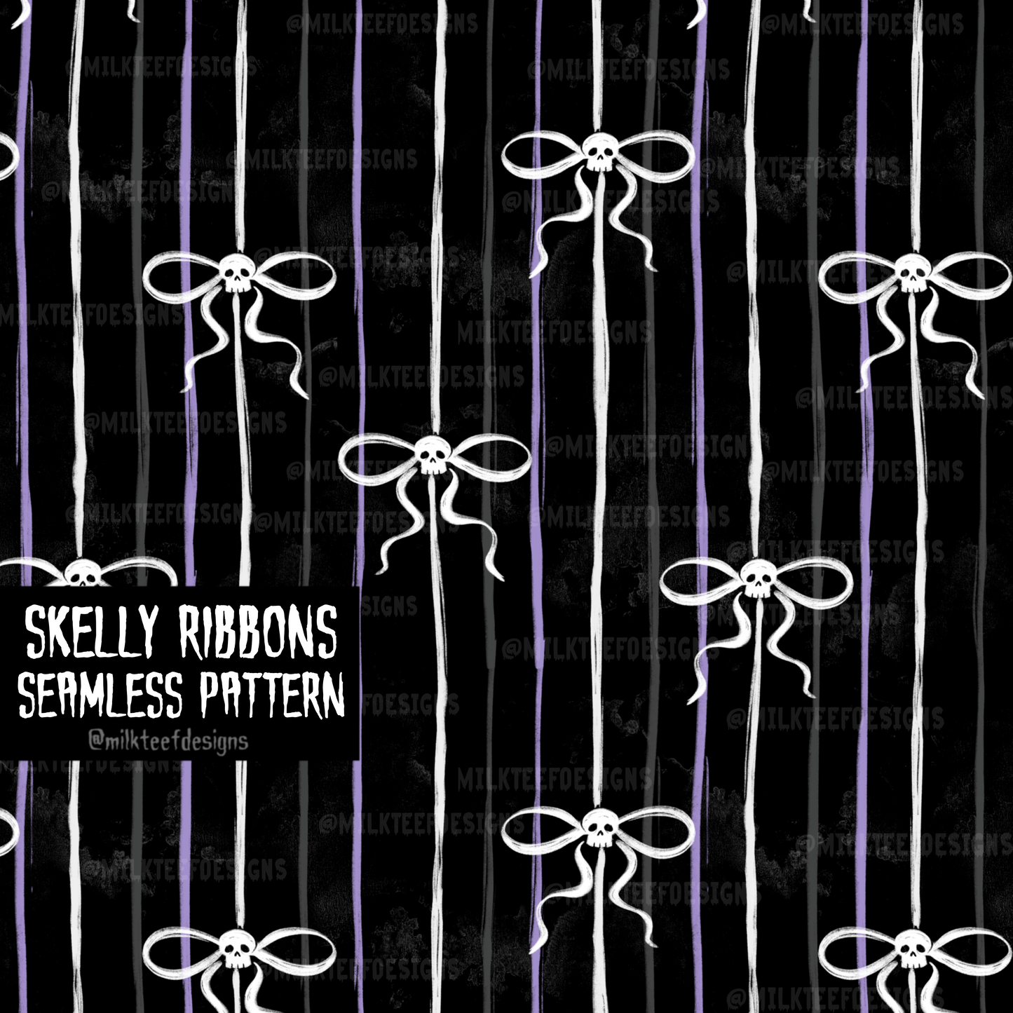 Skelly Ribbons / Seamless Pattern