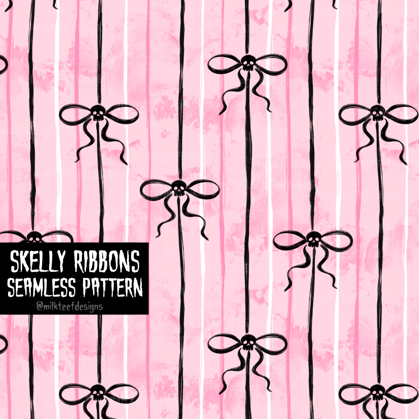 Skelly Ribbons / Seamless Pattern