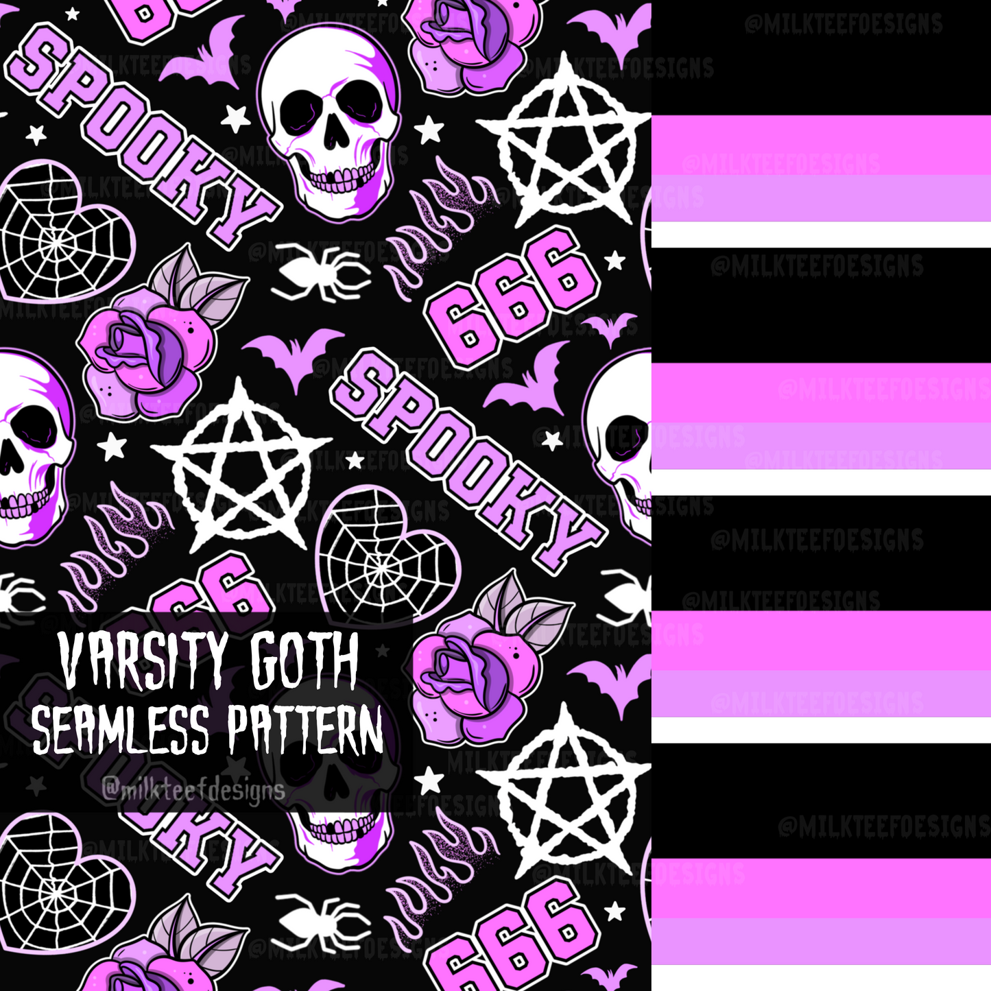 Varsity Goth / Seamless Pattern and Co-ord