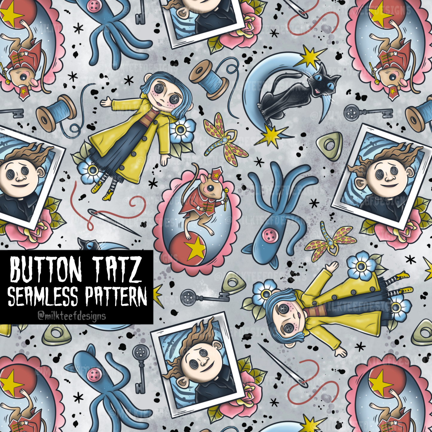 Button Tatz / Seamless Pattern