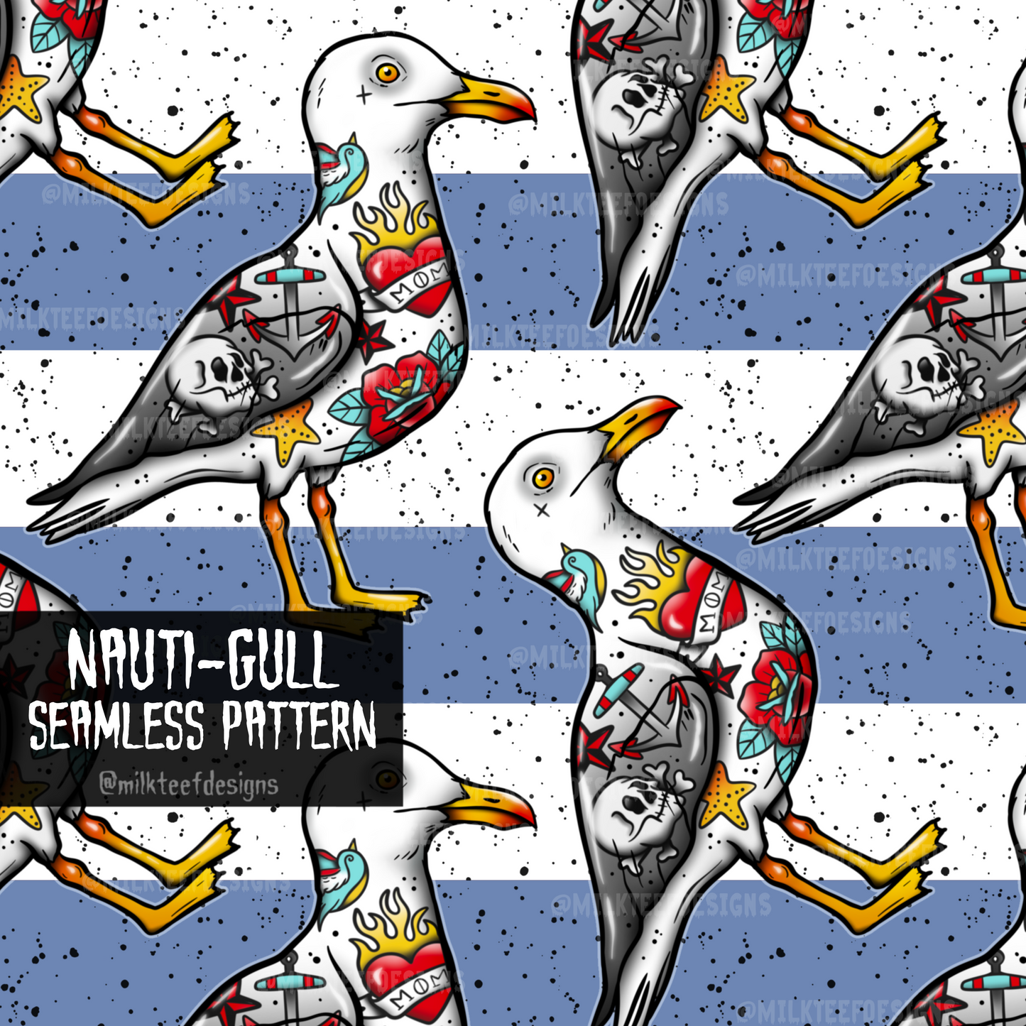 Nauti-gull / Seamless Pattern