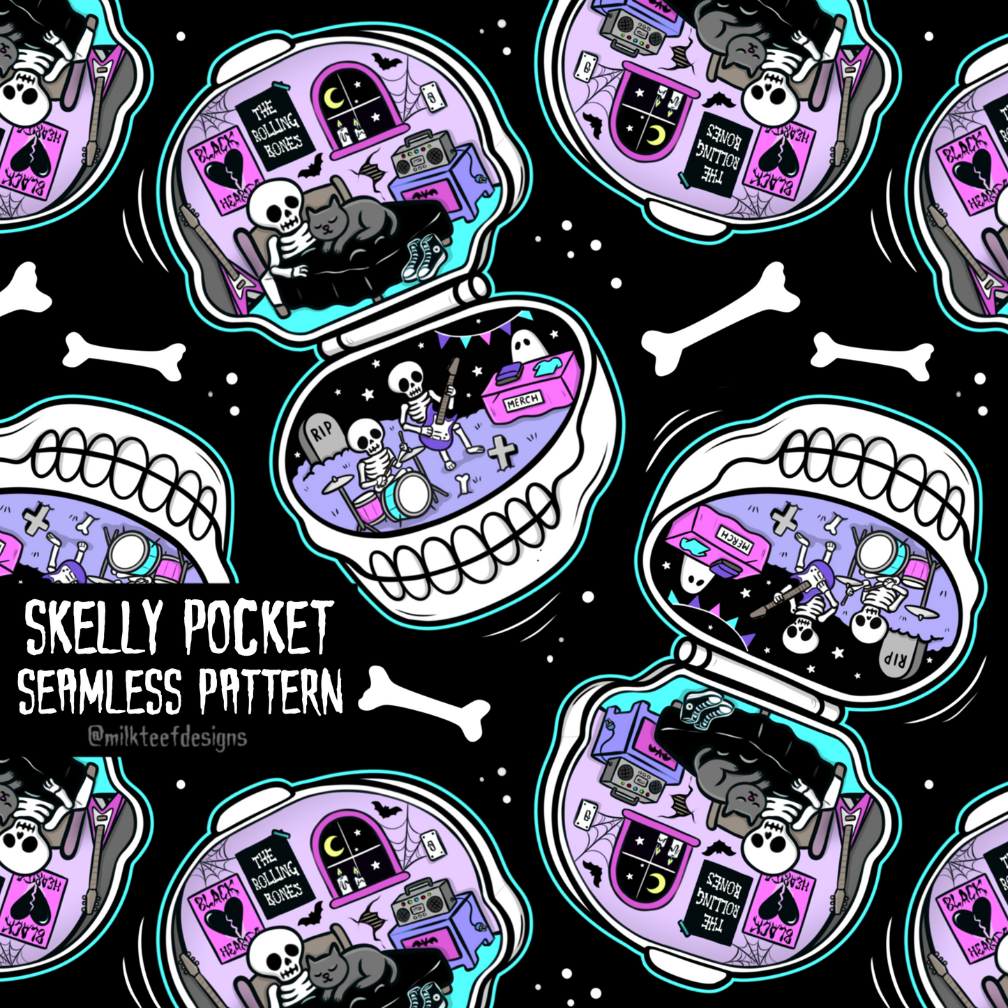Skelly Pocket / Seamless Pattern