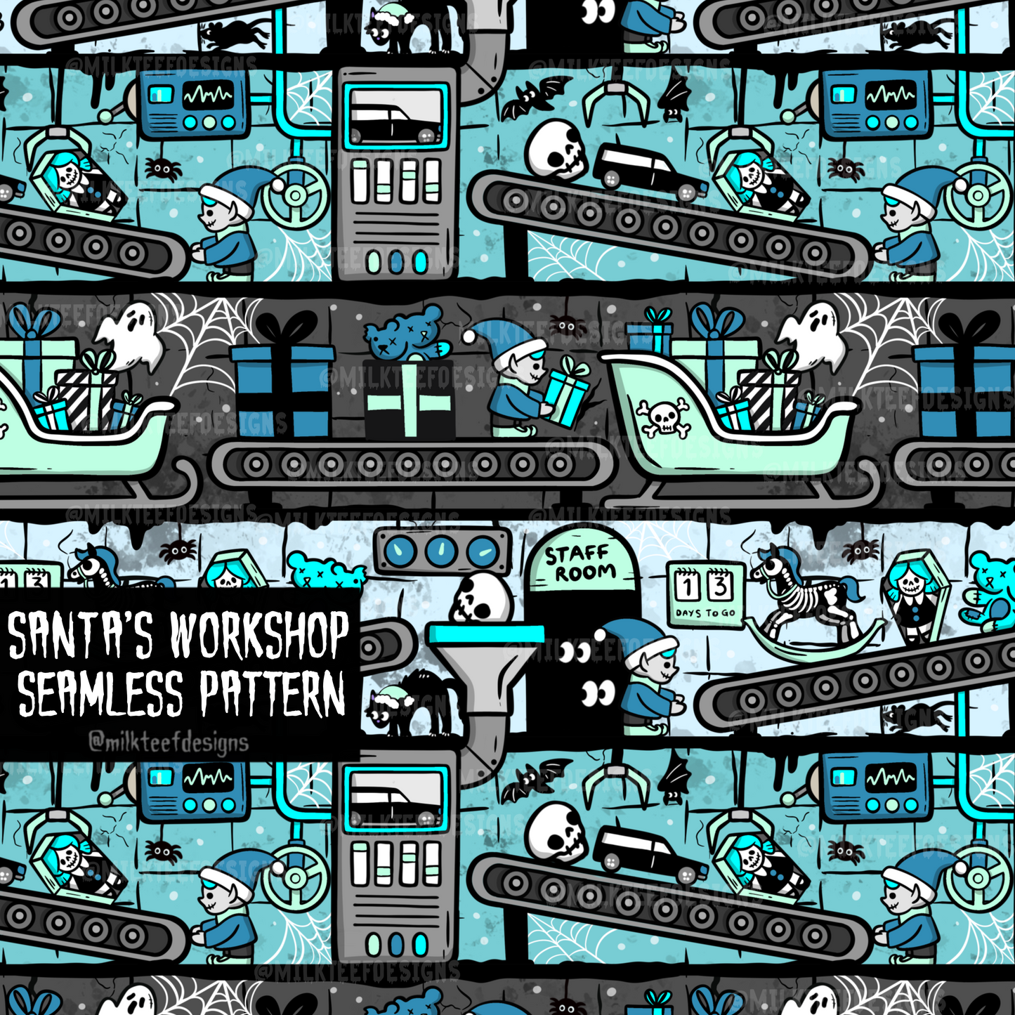 Santa's Workshop / Seamless Pattern