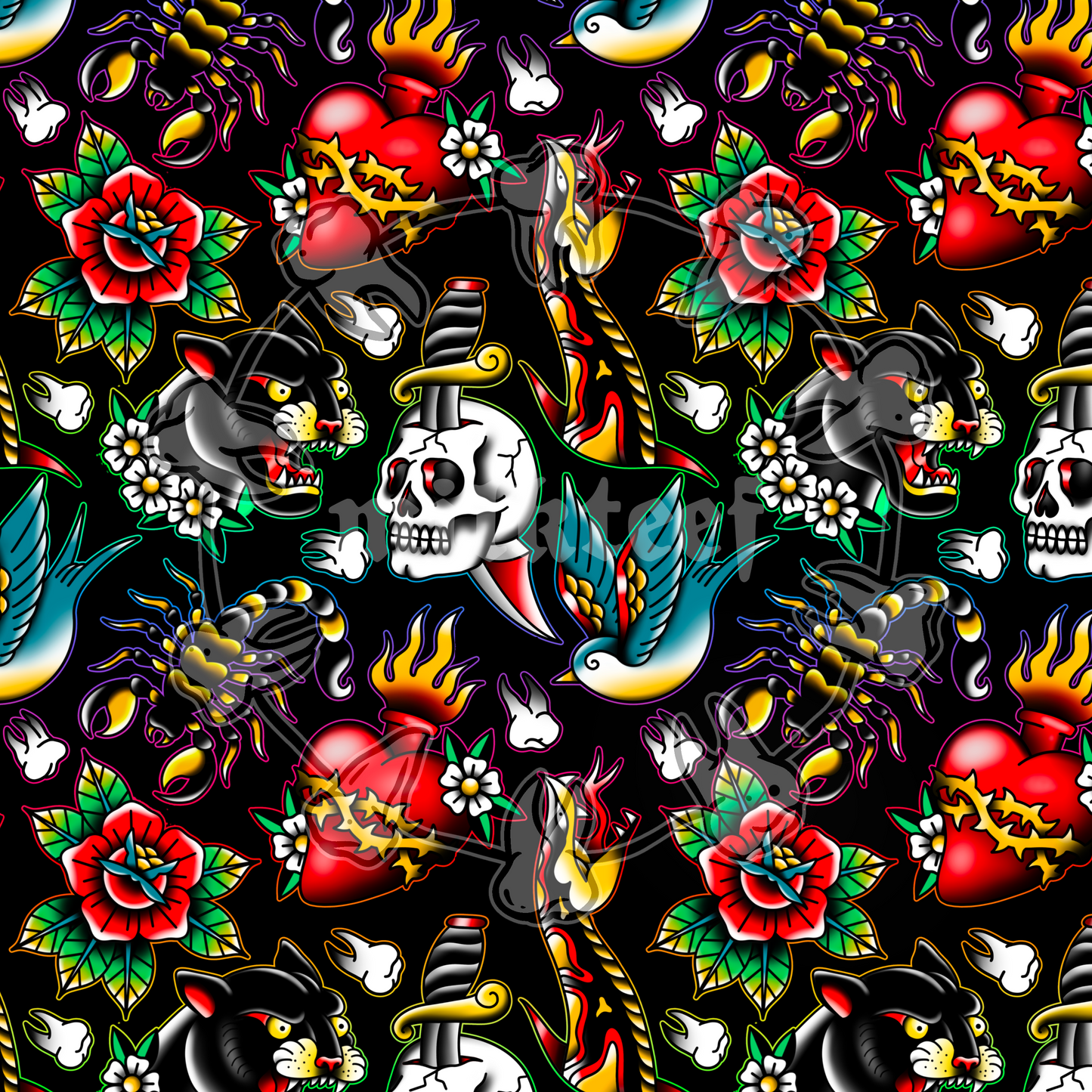 TRAD TATTOO (Seamless Pattern)