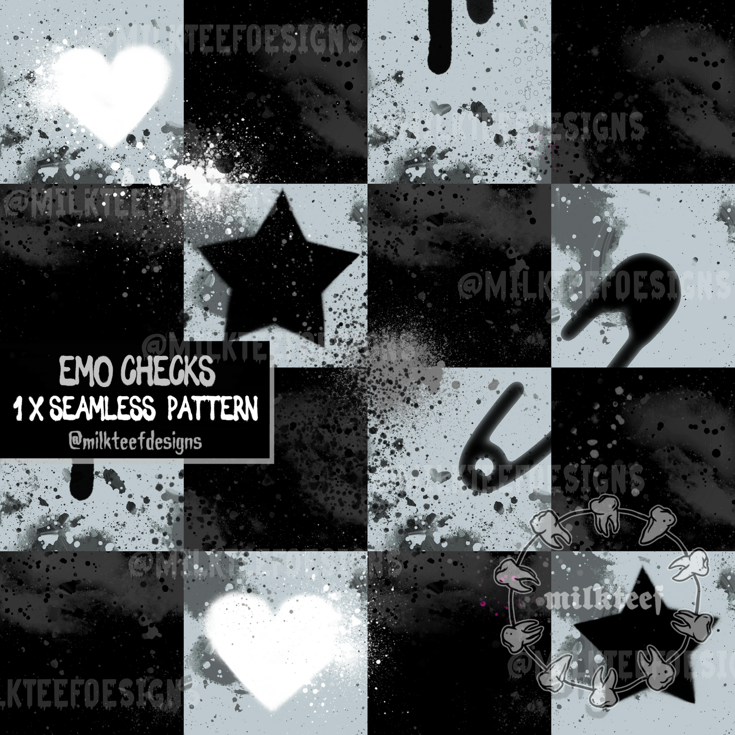 Emo Checks - Seamless Pattern