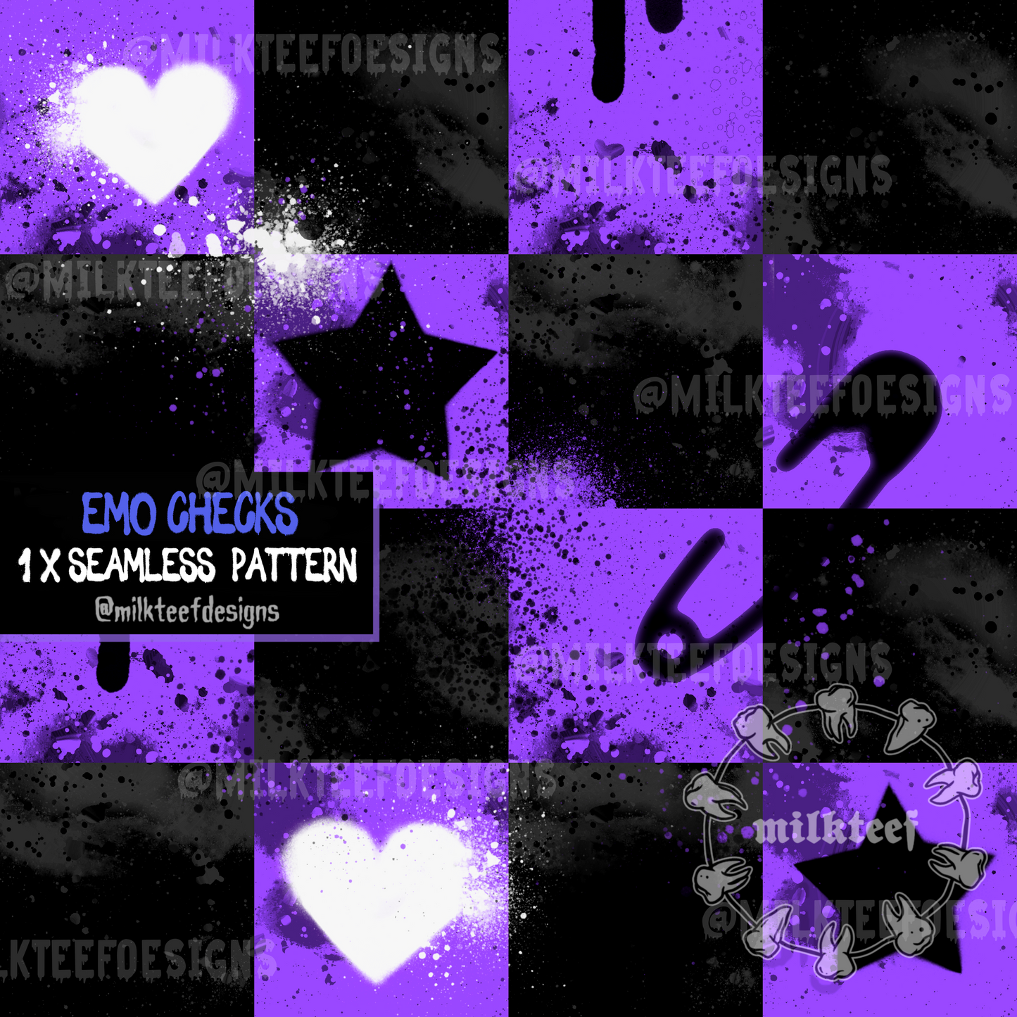Emo Checks - Seamless Pattern