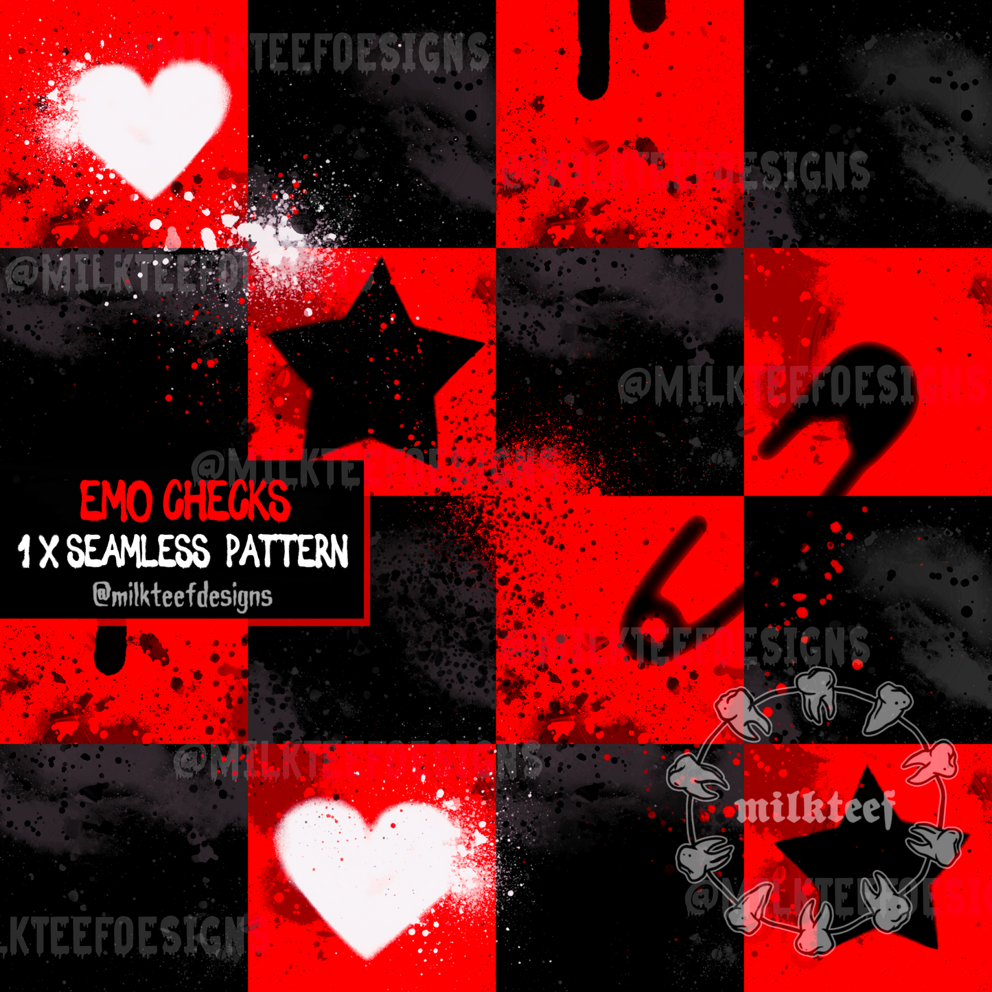 Emo Checks - Seamless Pattern