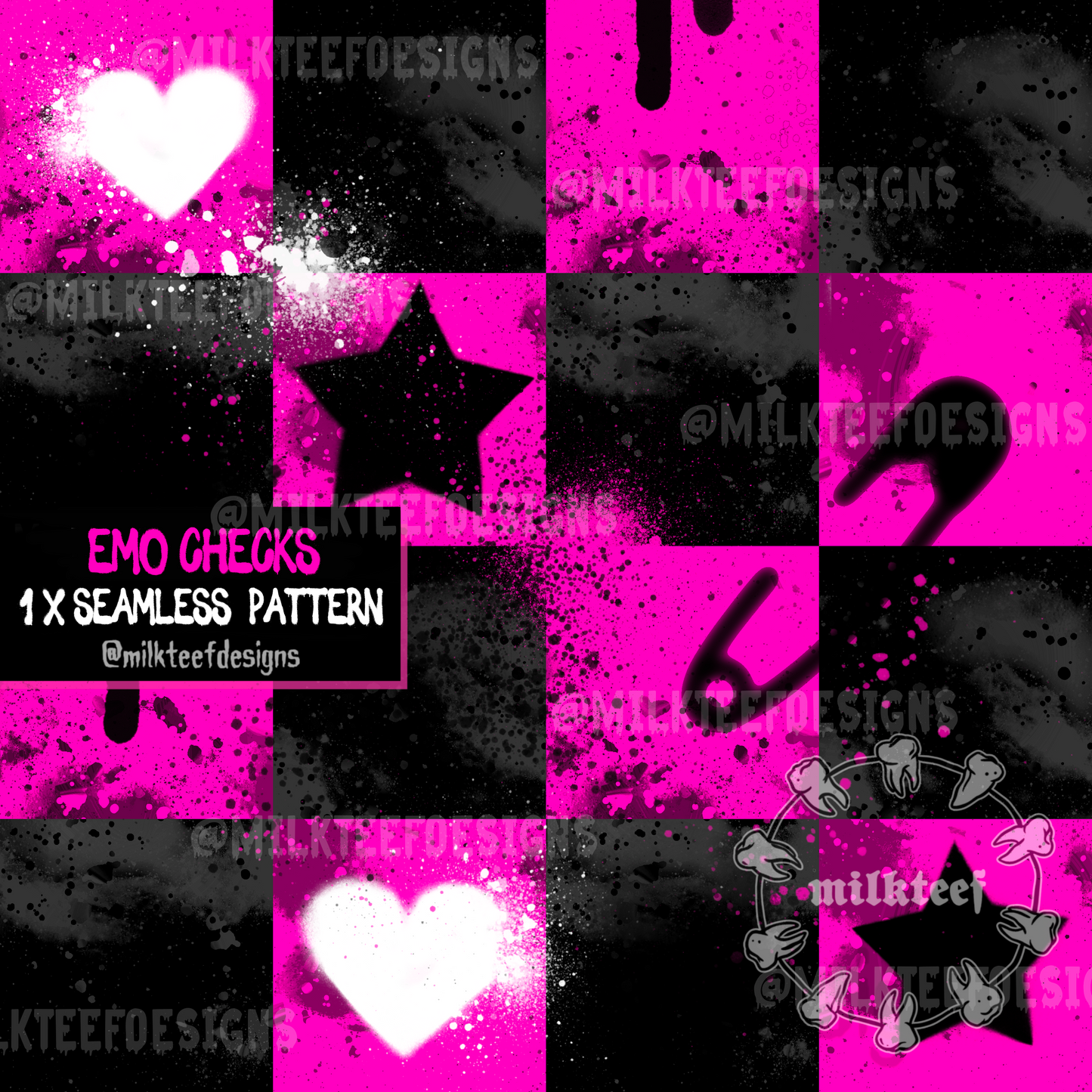 Emo Checks - Seamless Pattern