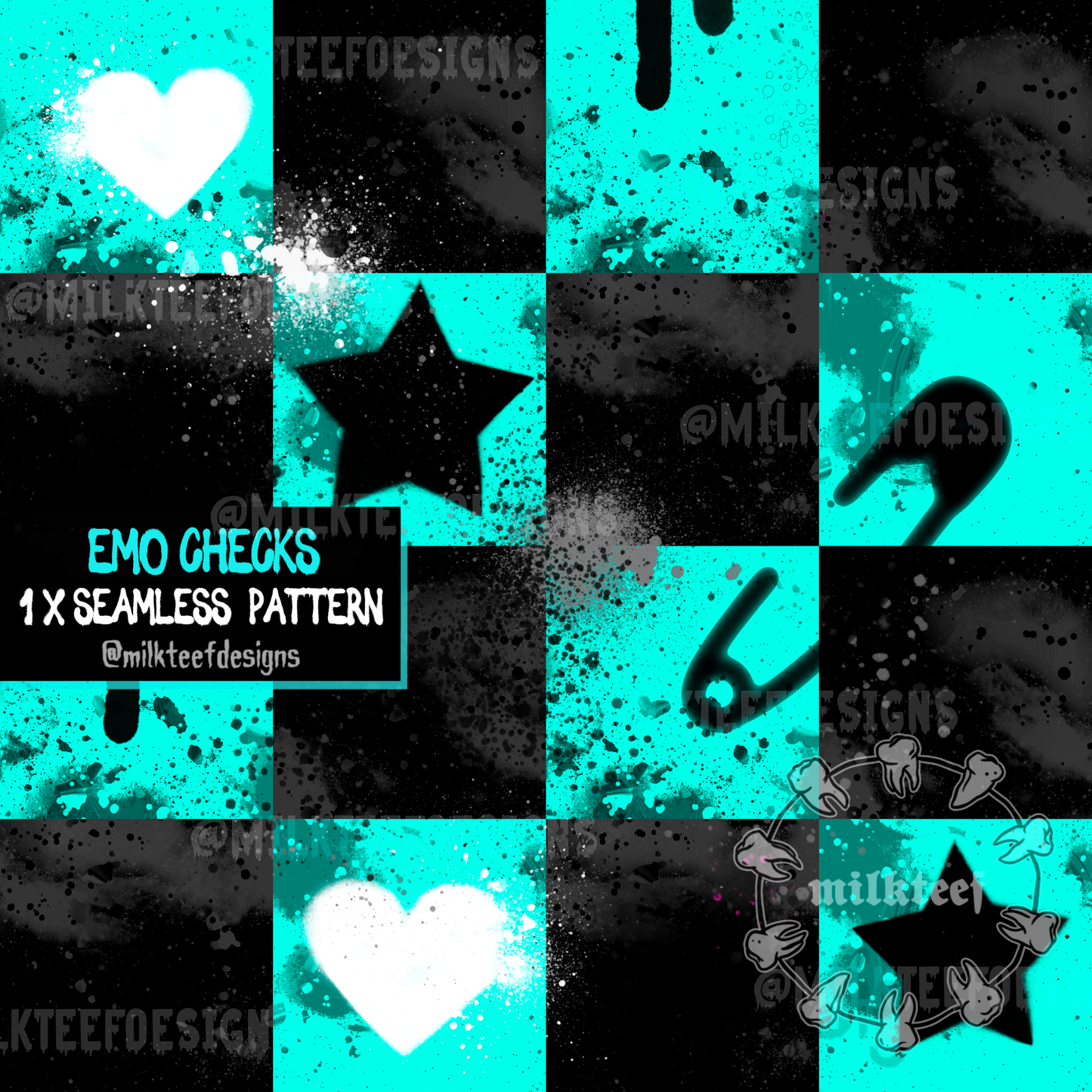 Emo Checks - Seamless Pattern