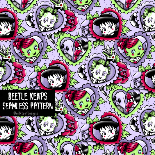 Beetle Kewps / Seamless Pattern