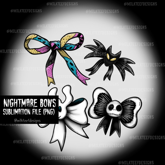 Nightmare Bows / Sublimation Bundle (PNG)