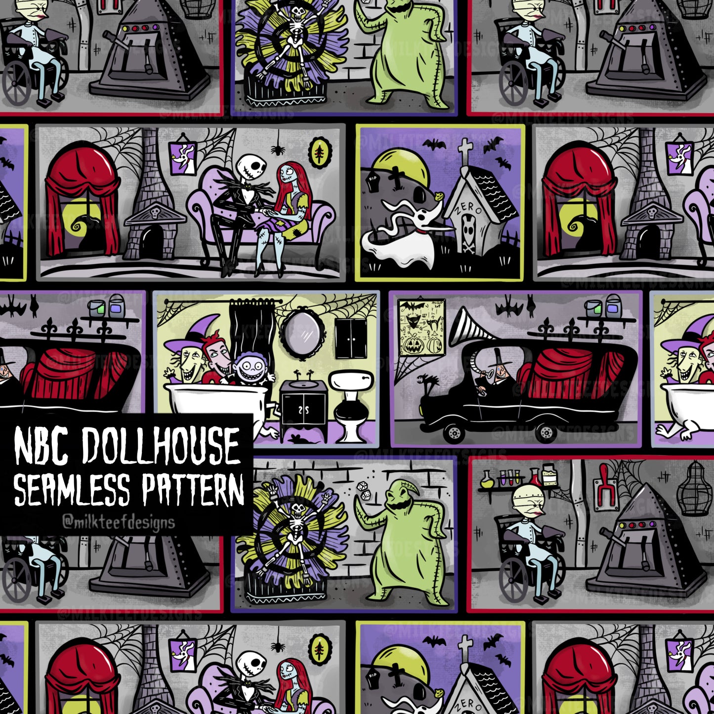 NBC Dollhouse / Seamless Pattern
