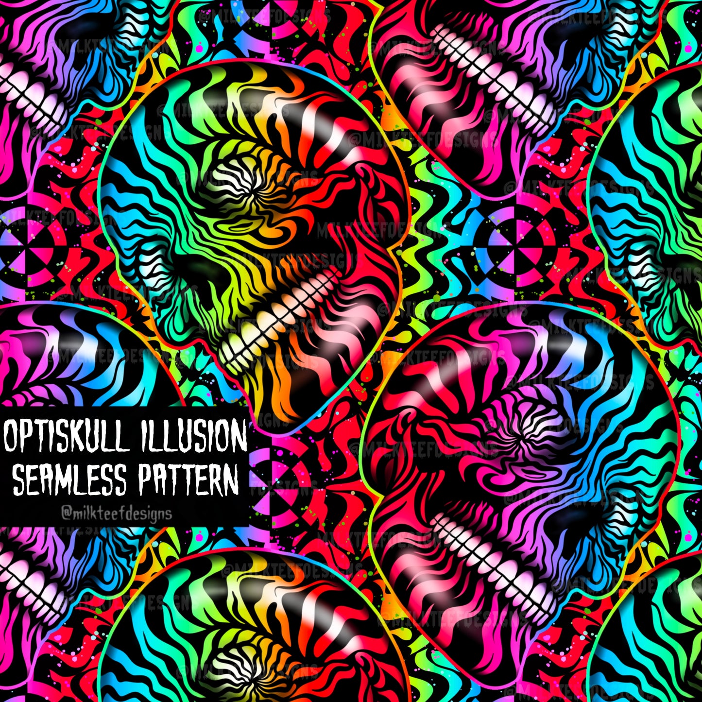 Optiskull Illusion  / Seamless Pattern