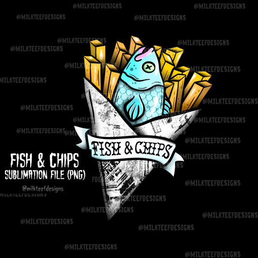 Fish & Chips / Sublimation Design (PNG)