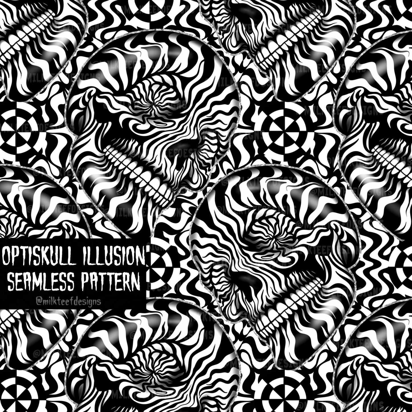 Optiskull Illusion  / Seamless Pattern