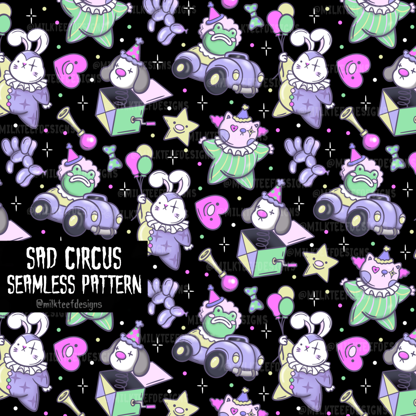 Sad Circus / Seamless Pattern