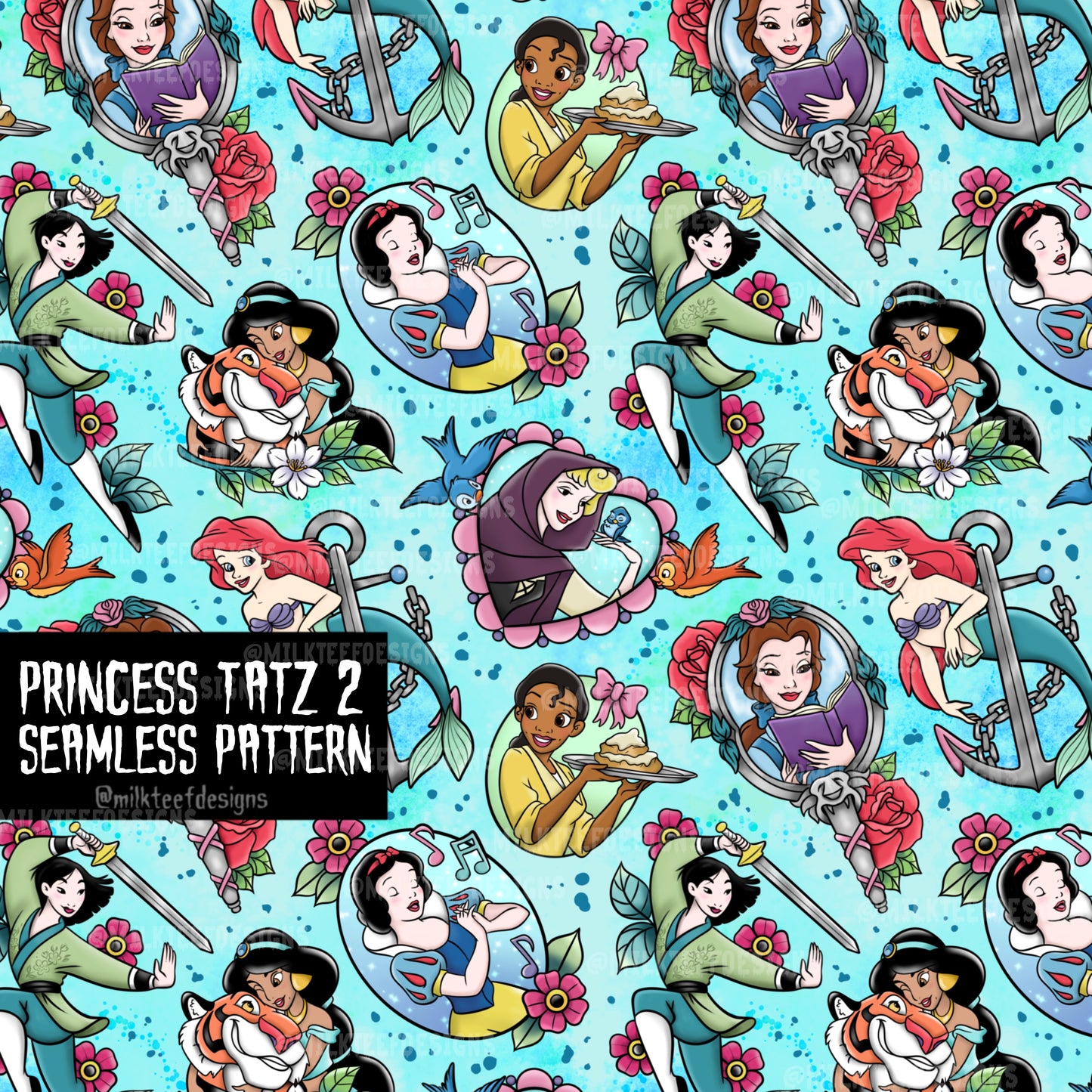 Princess Tatz 2 / Seamless Pattern