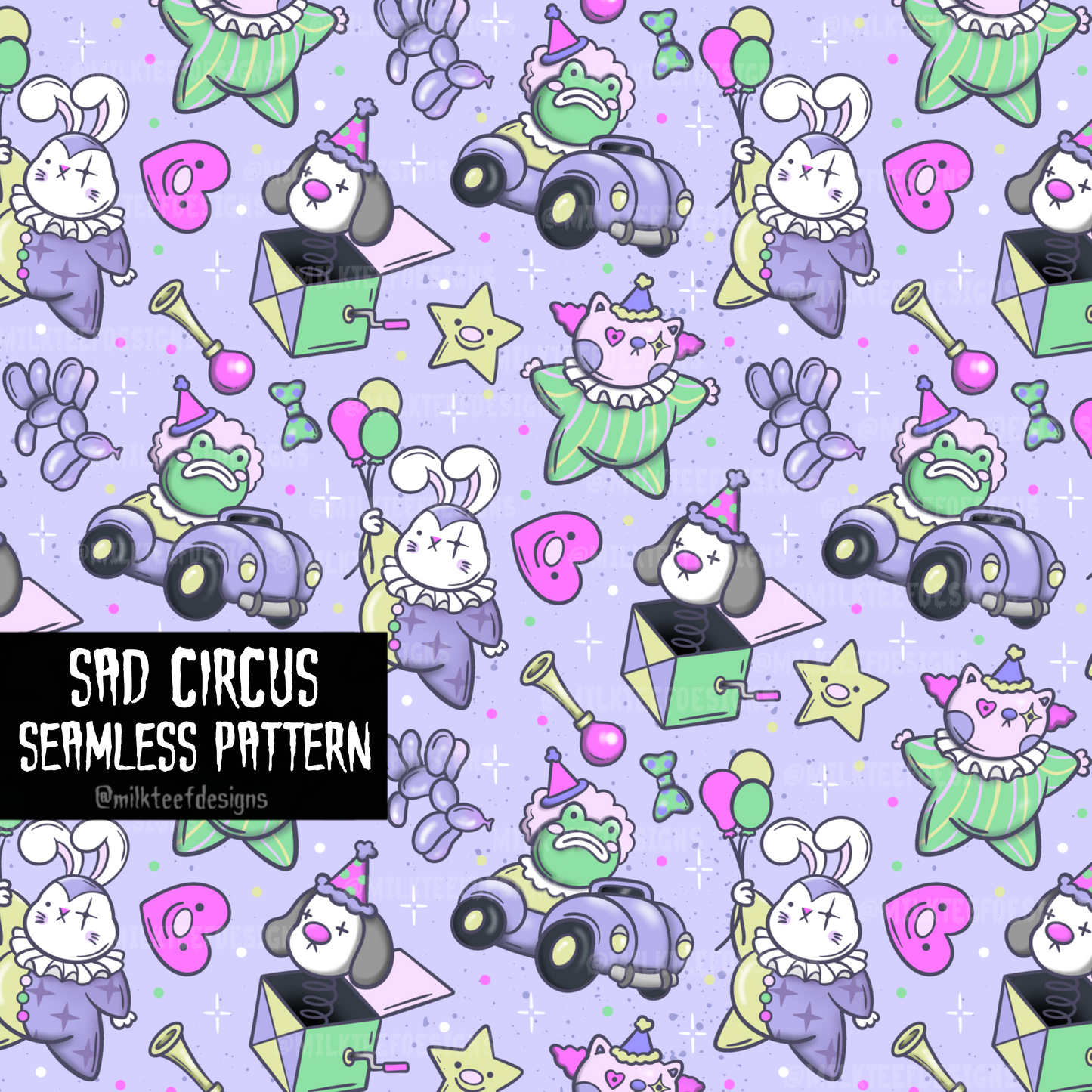 Sad Circus / Seamless Pattern