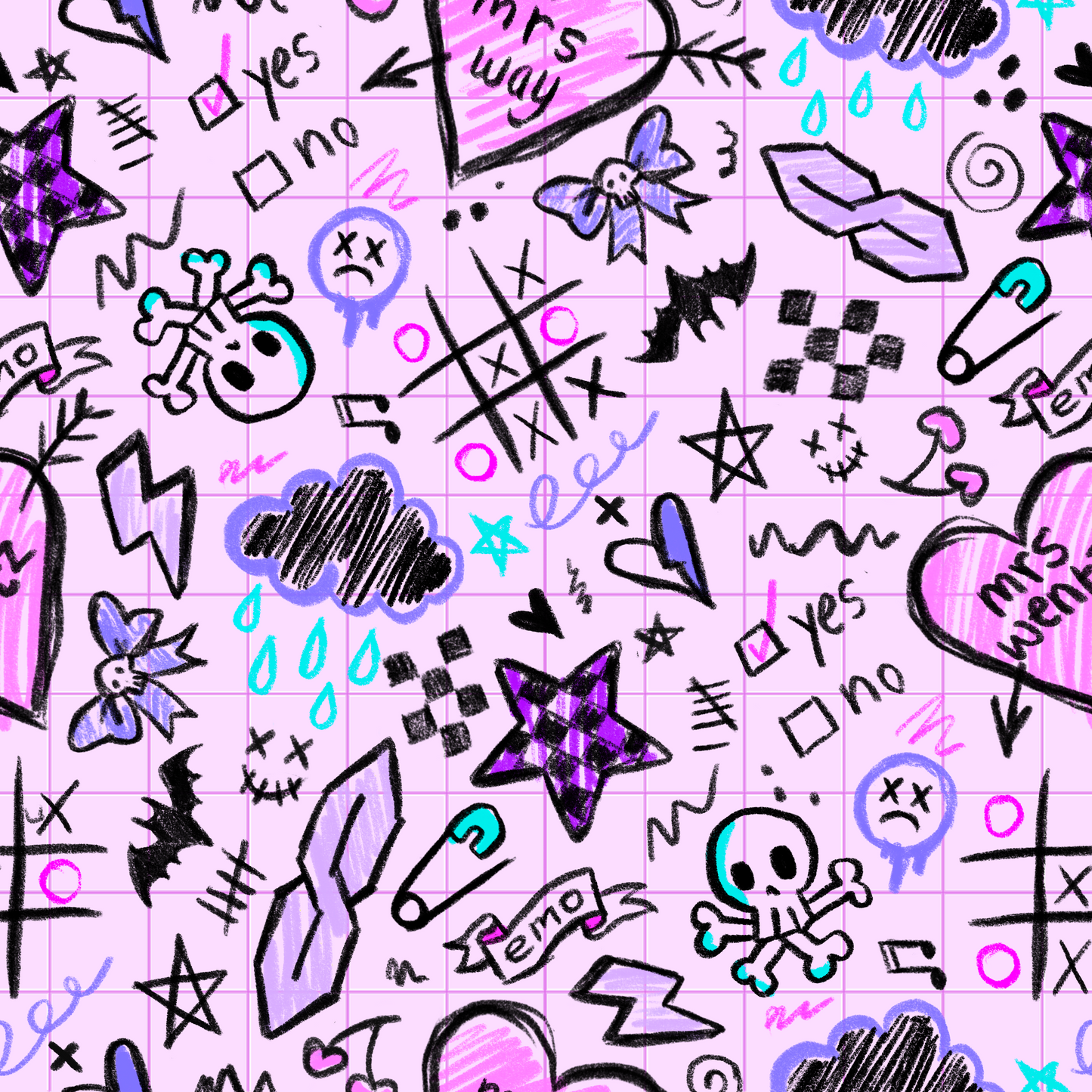 Emo Notes / Seamless Pattern