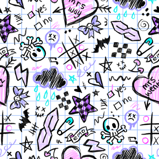 Emo Notes / Seamless Pattern