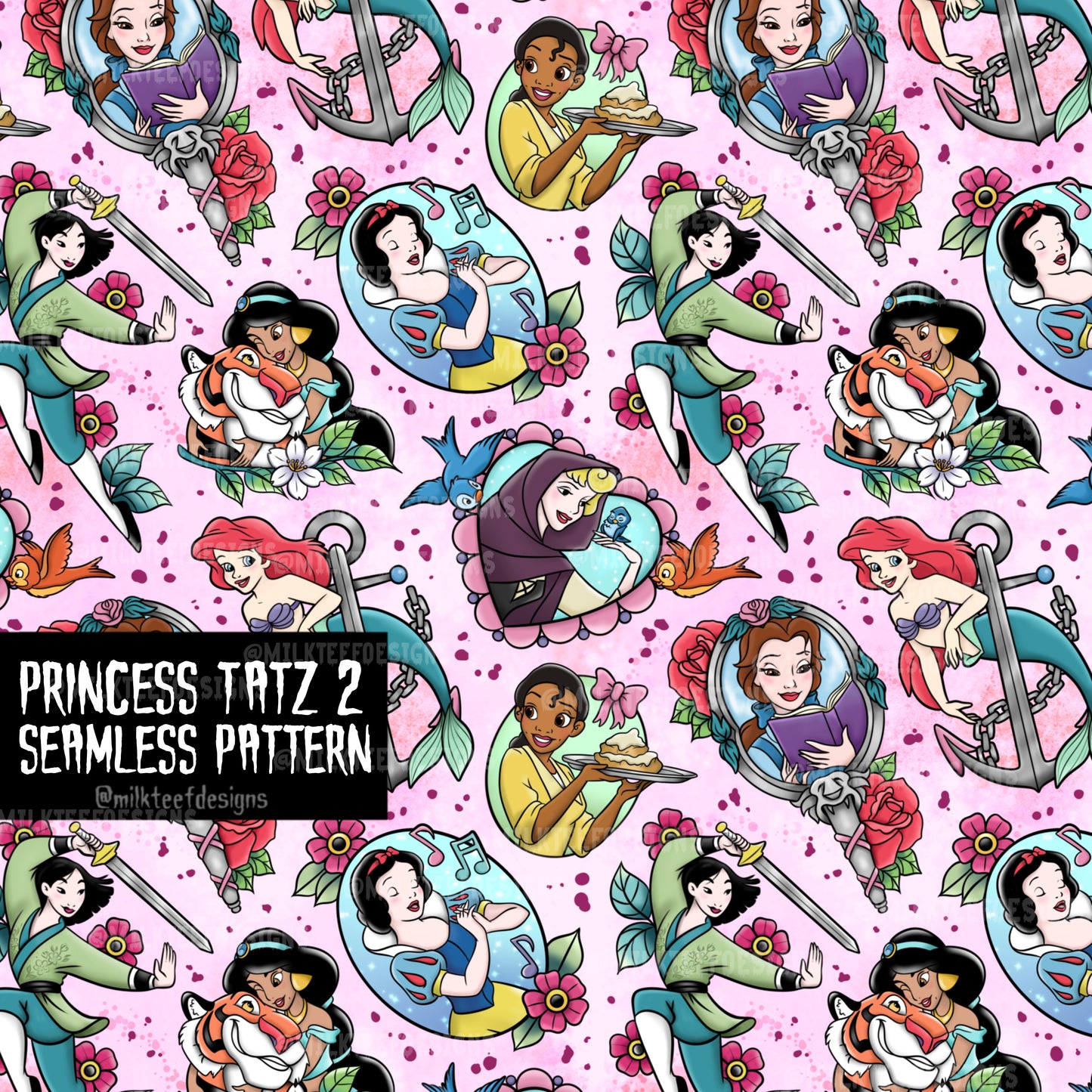 Princess Tatz 2 / Seamless Pattern