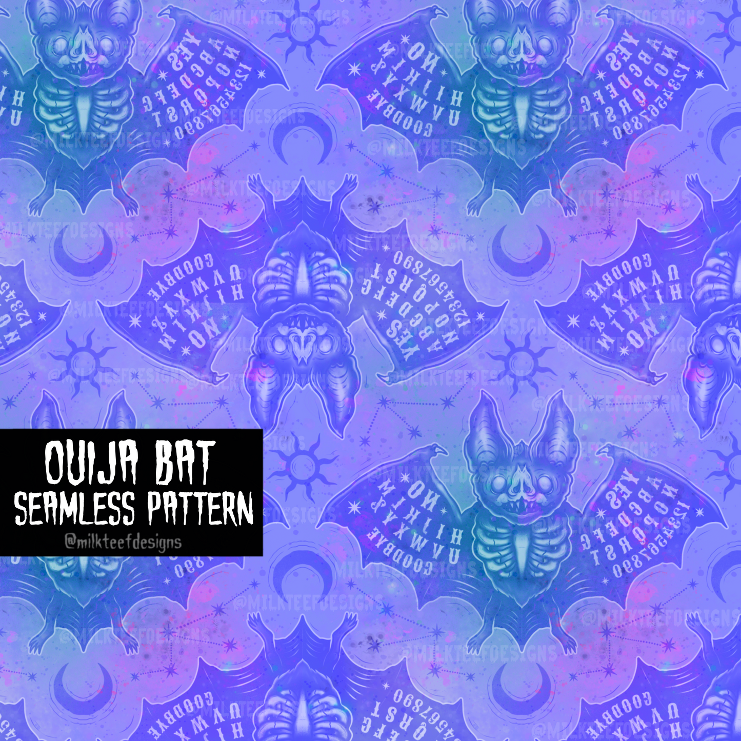 Ouija Bat / Seamless Pattern