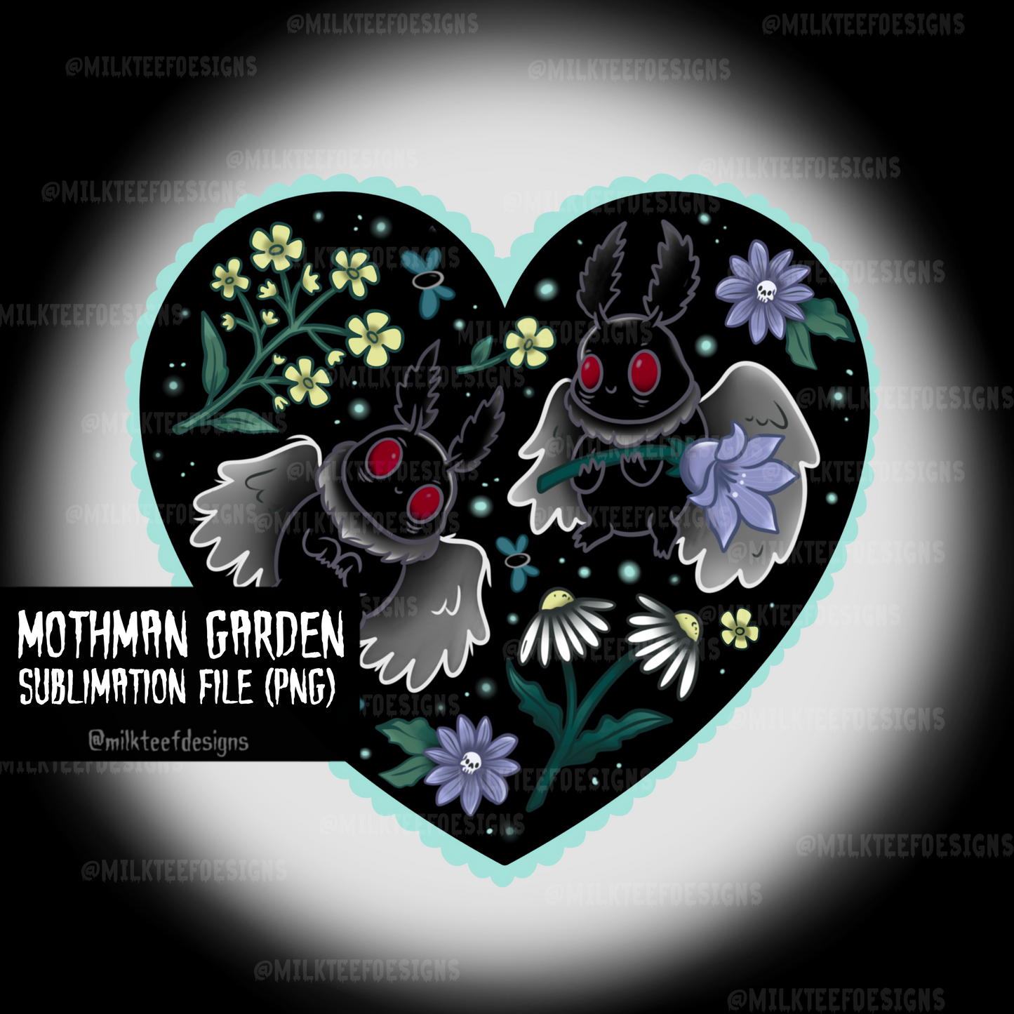 Mothman Floral / Sublimation Design