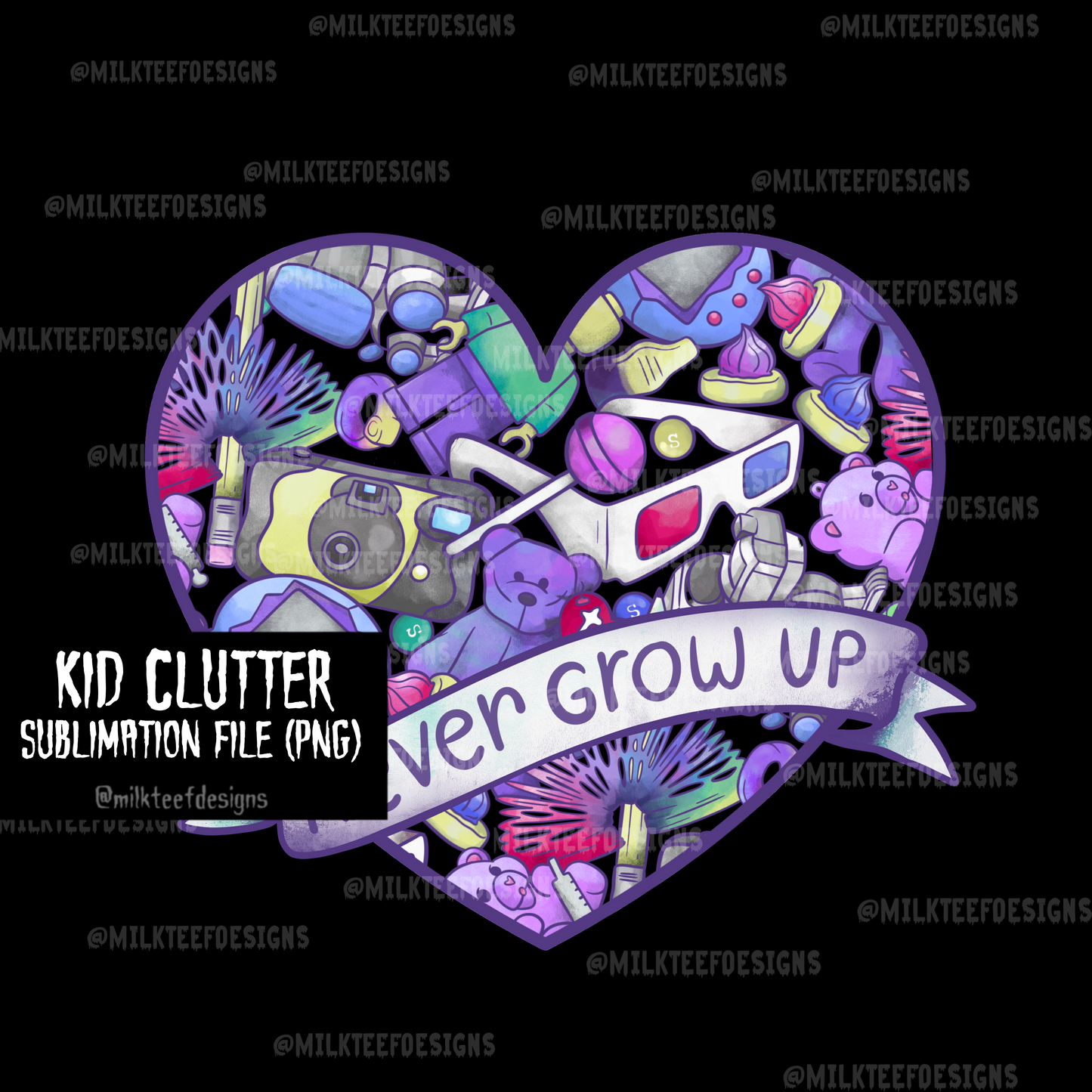 Kid Clutter / Sublimation Design (PNG)