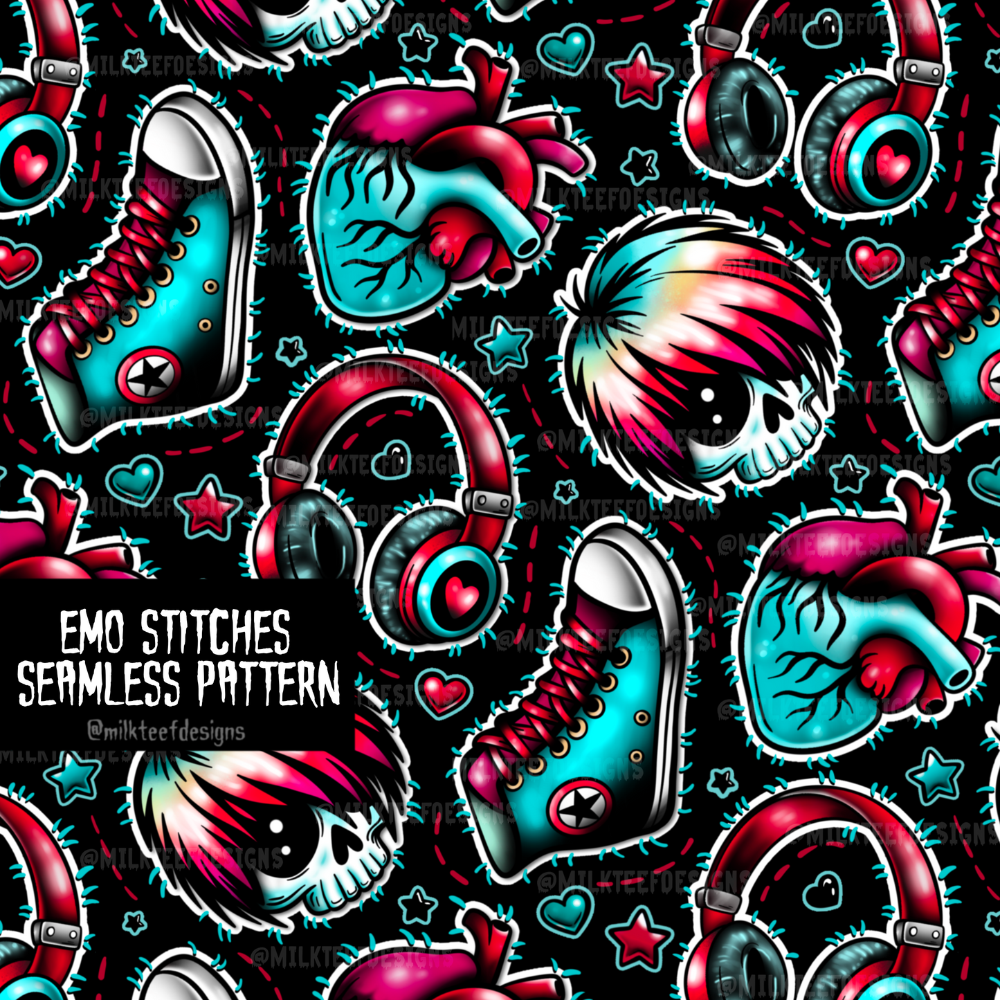 Emo Stitches / Seamless Pattern