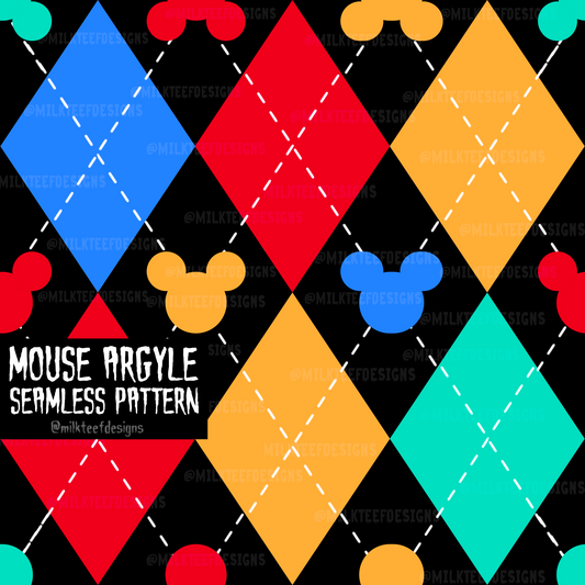 Mouse Argyle Co-Ord / Seamless Pattern