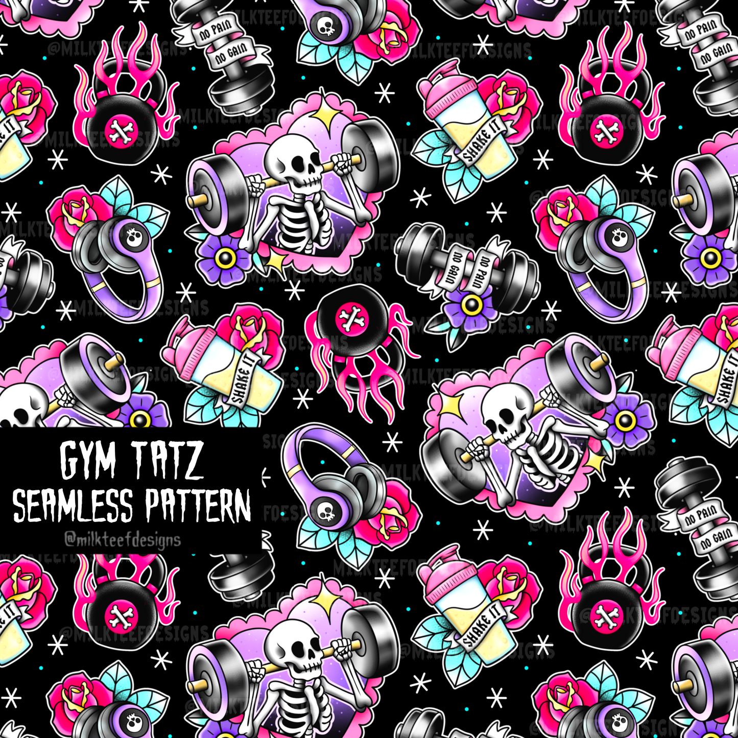 Gym Tatz / Seamless Pattern