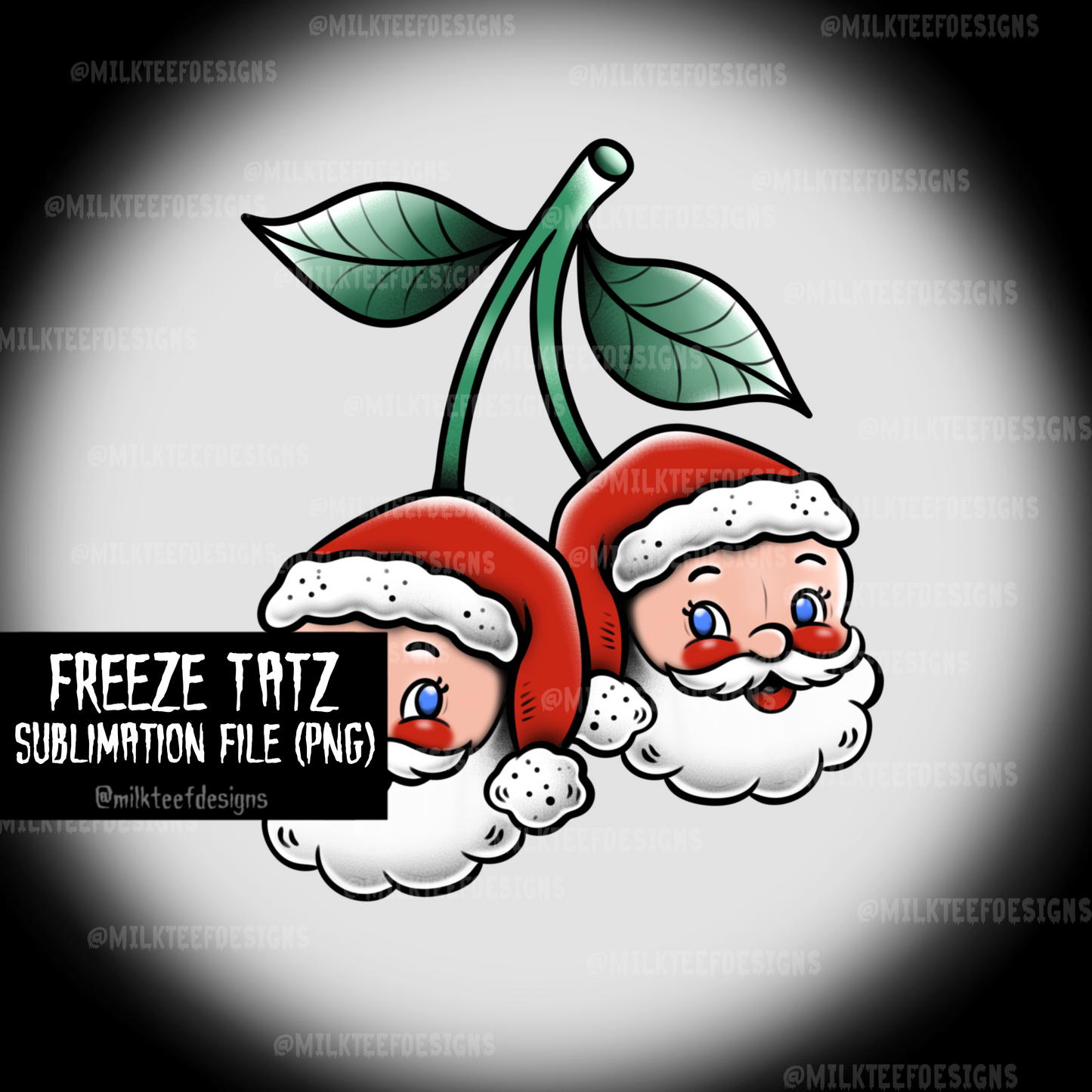 Santa Cherries / Sublimation File (PNG)