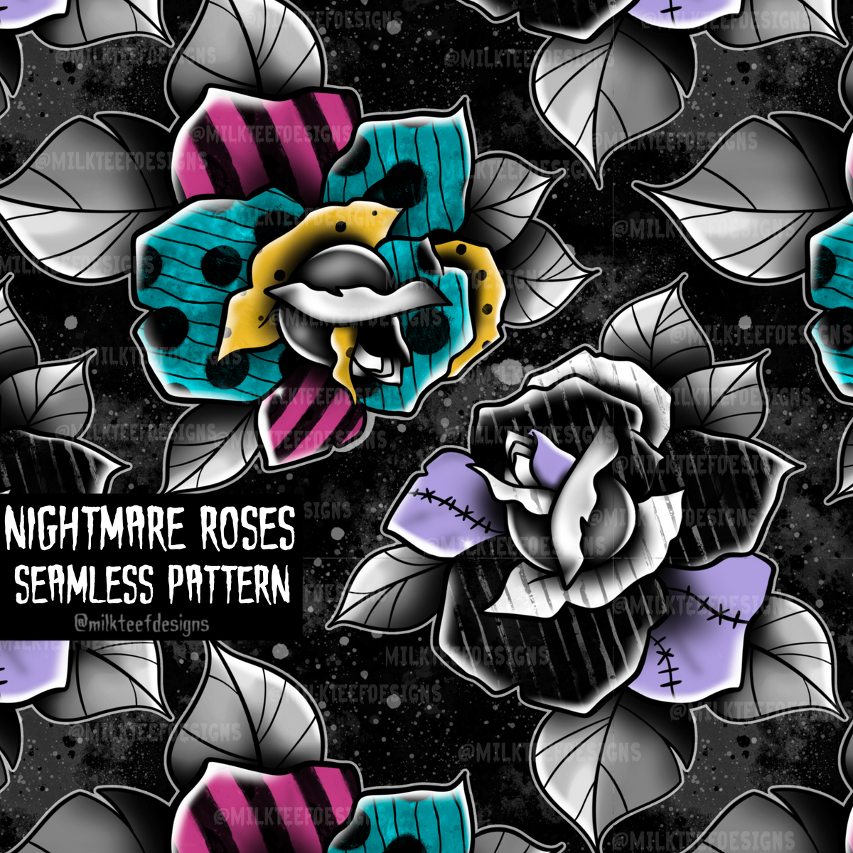 Nightmare Roses - Seamless Pattern