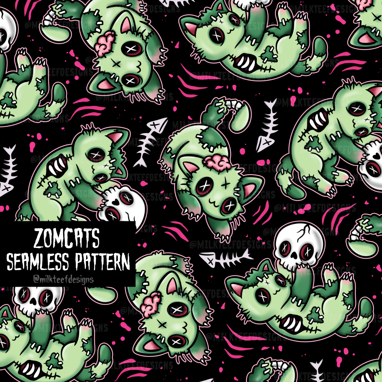Zomcats / Seamless Pattern