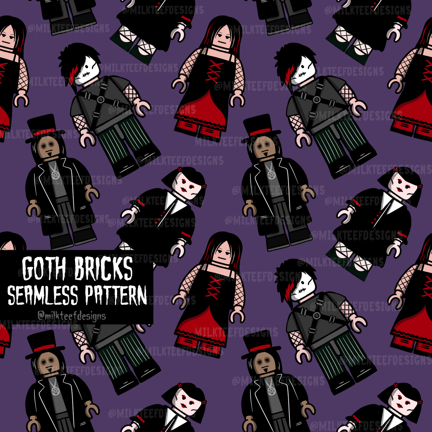 Goth Bricks / Seamless Pattern