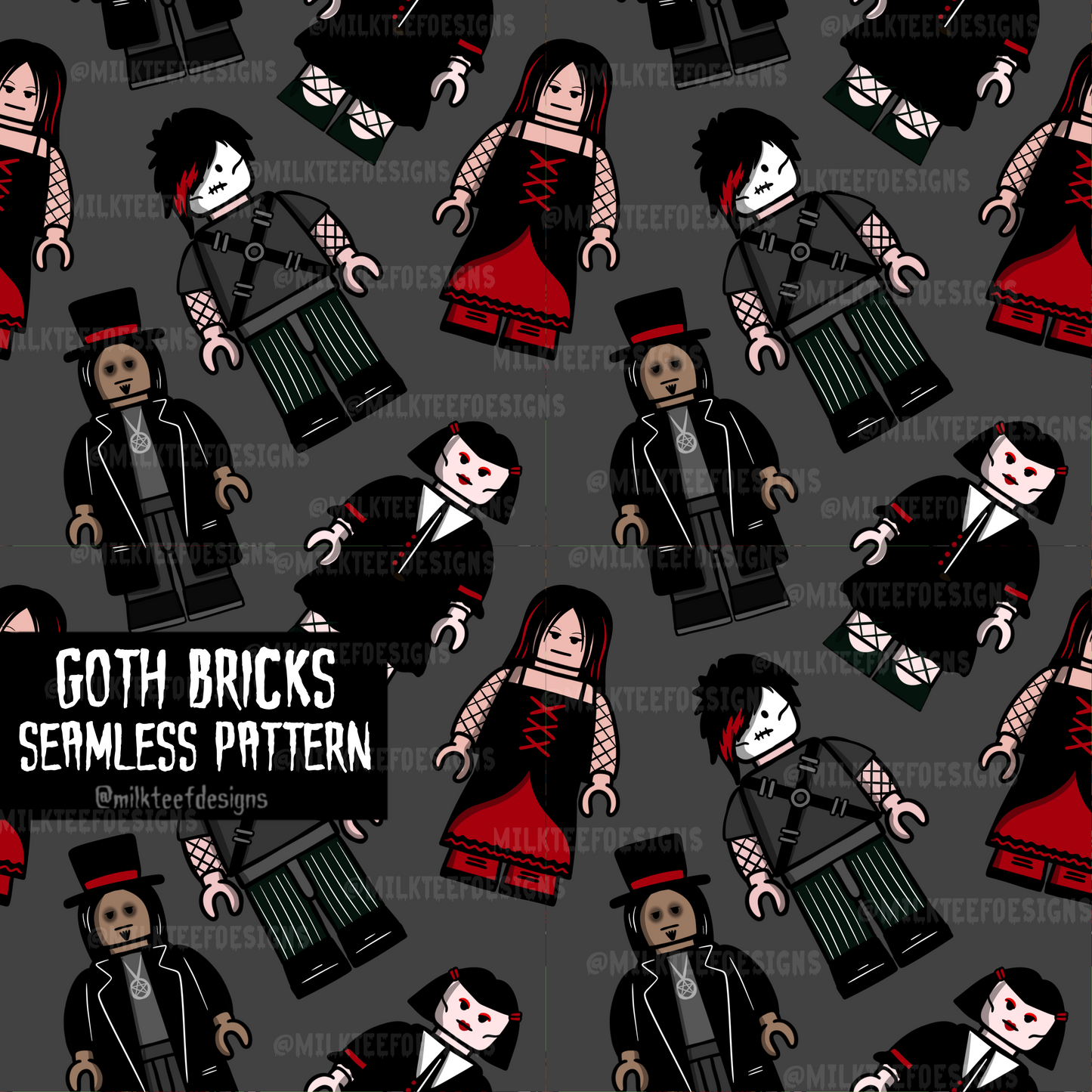 Goth Bricks / Seamless Pattern