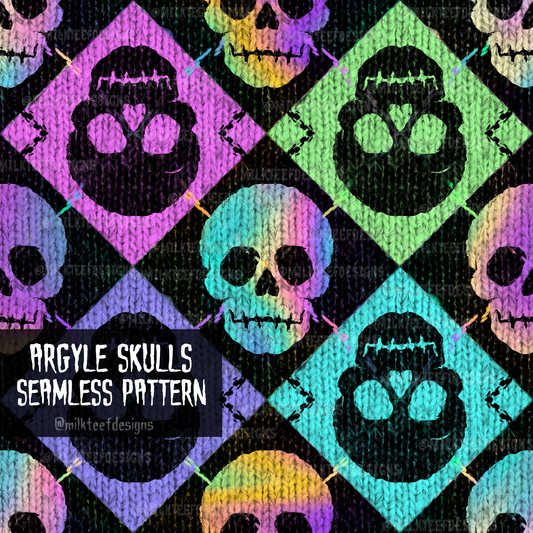 Argyle Skulls / Seamless Pattern