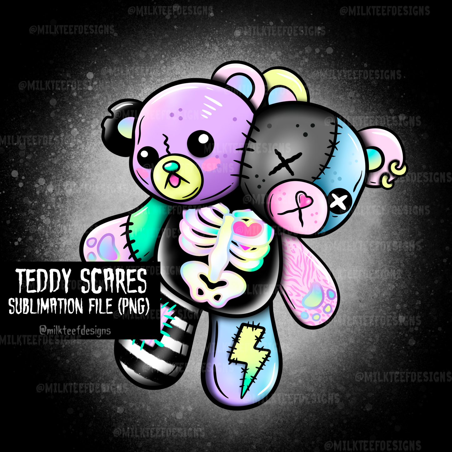 Teddy Scares / Sublimation Design (PNG)