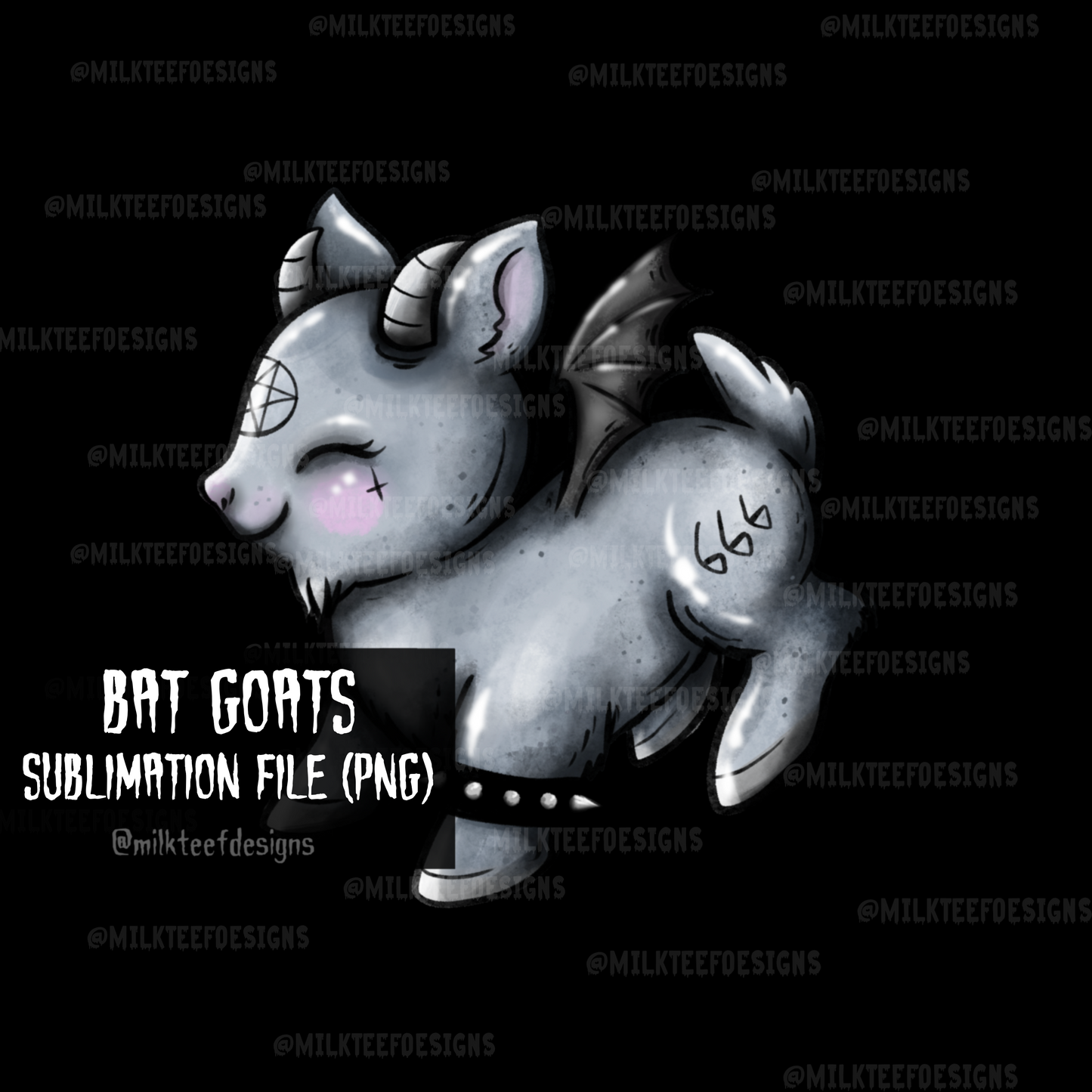 Bat Goat / Sublimation Design (PNG)