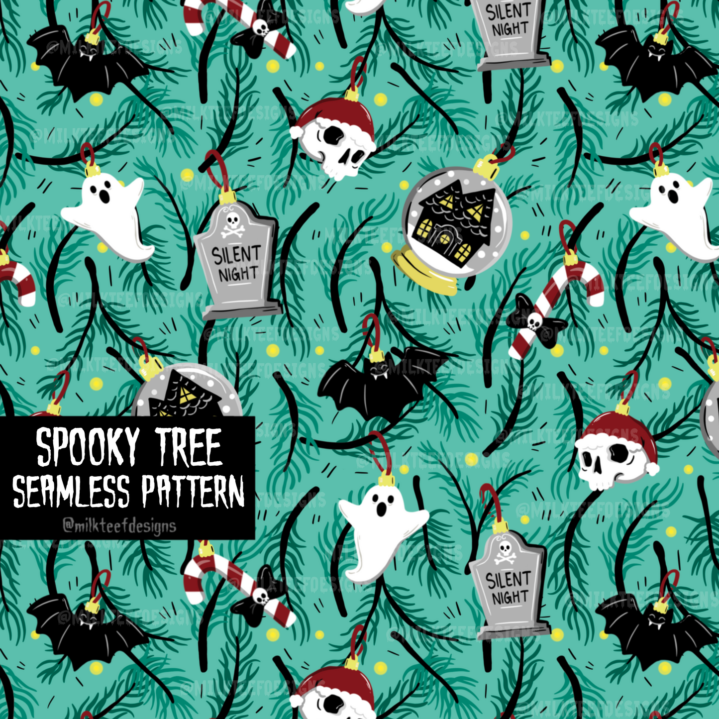 Spooky Tree / Seamless Pattern