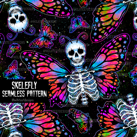 Skelefly / Seamless Pattern