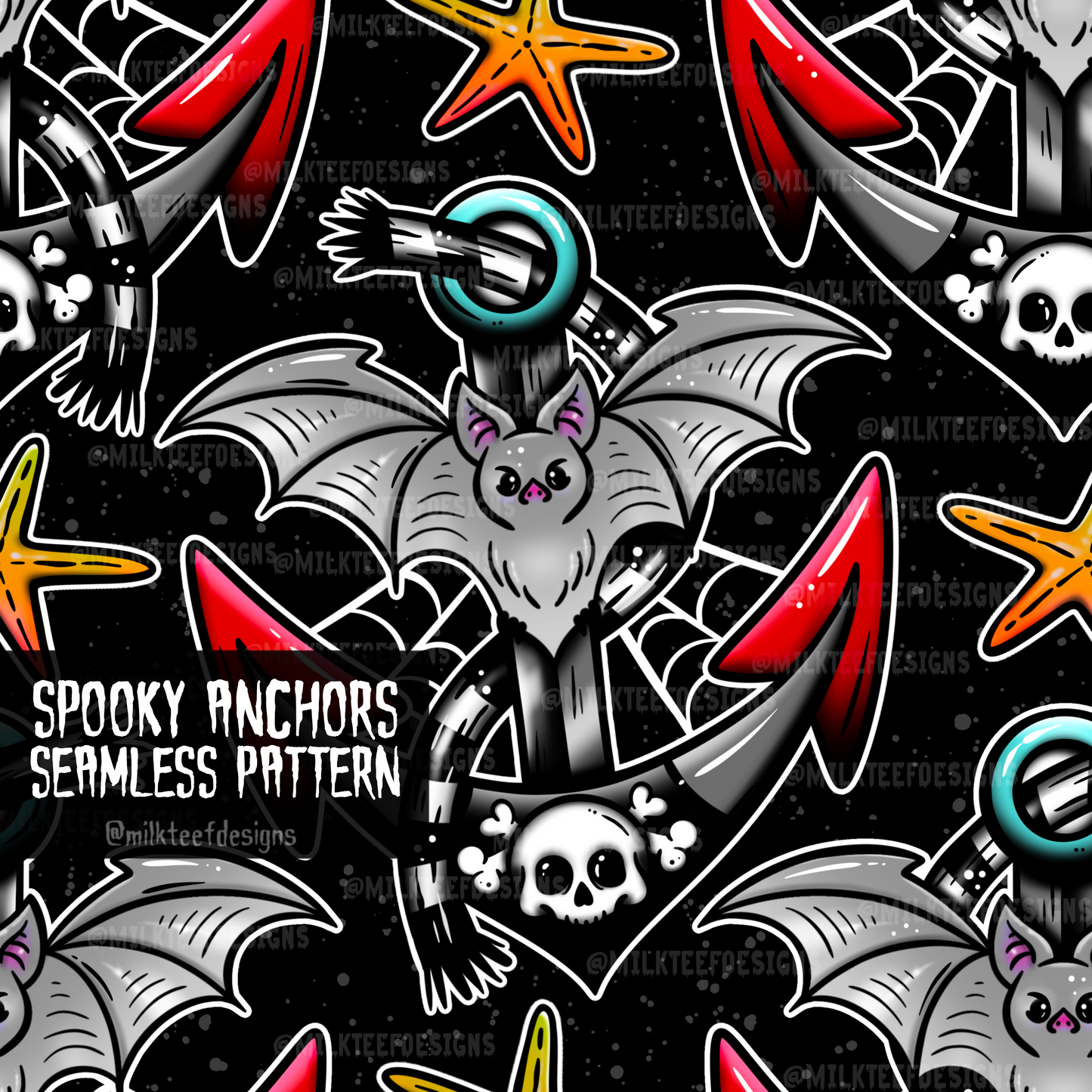 Spooky Anchors / Seamless Pattern