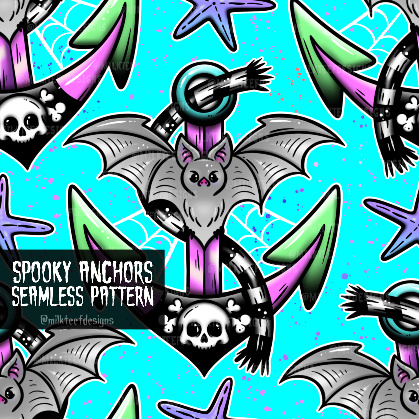 Spooky Anchors / Seamless Pattern