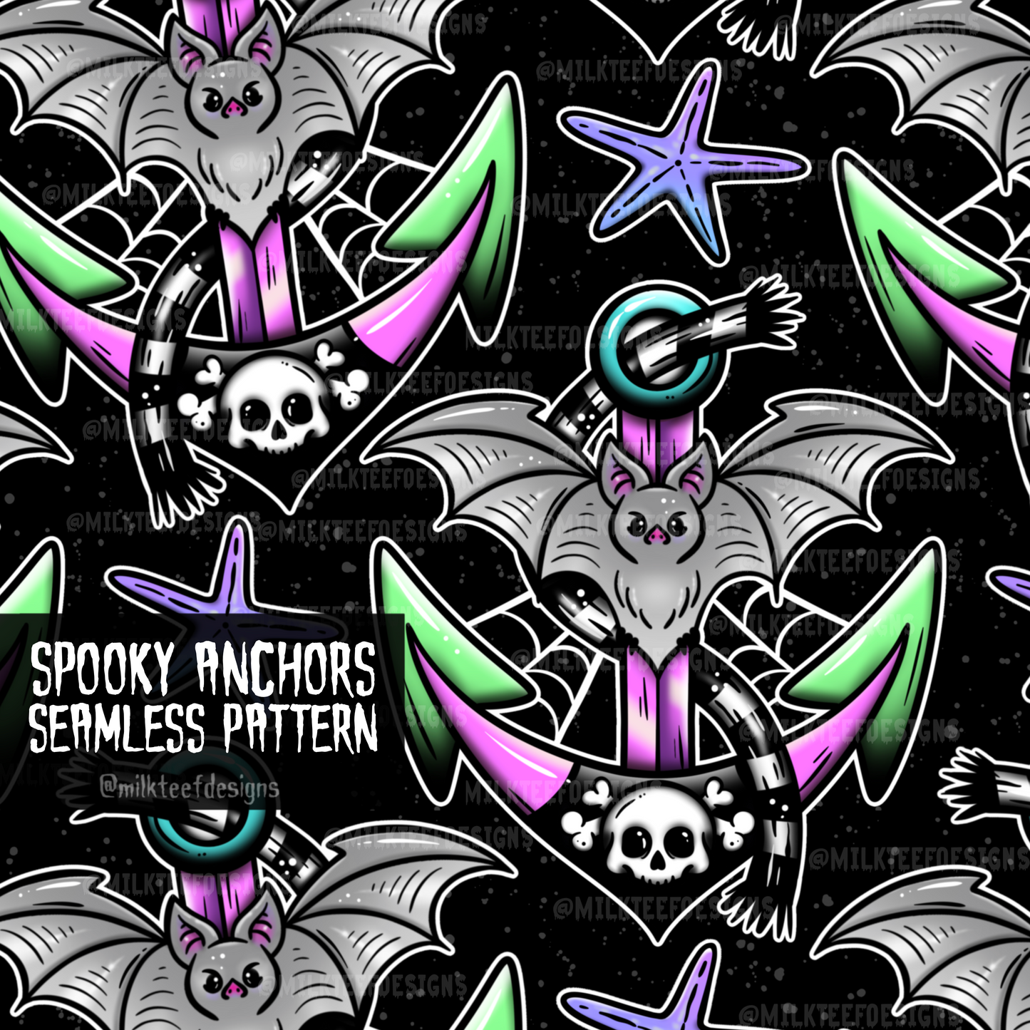 Spooky Anchors / Seamless Pattern