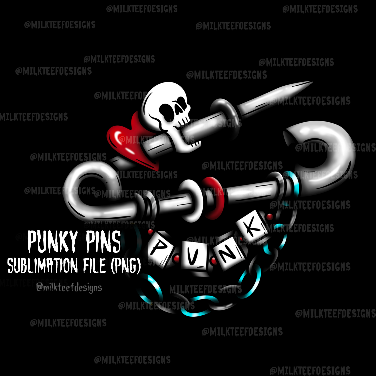 Punky Pins / Sublimation Design (PNG)