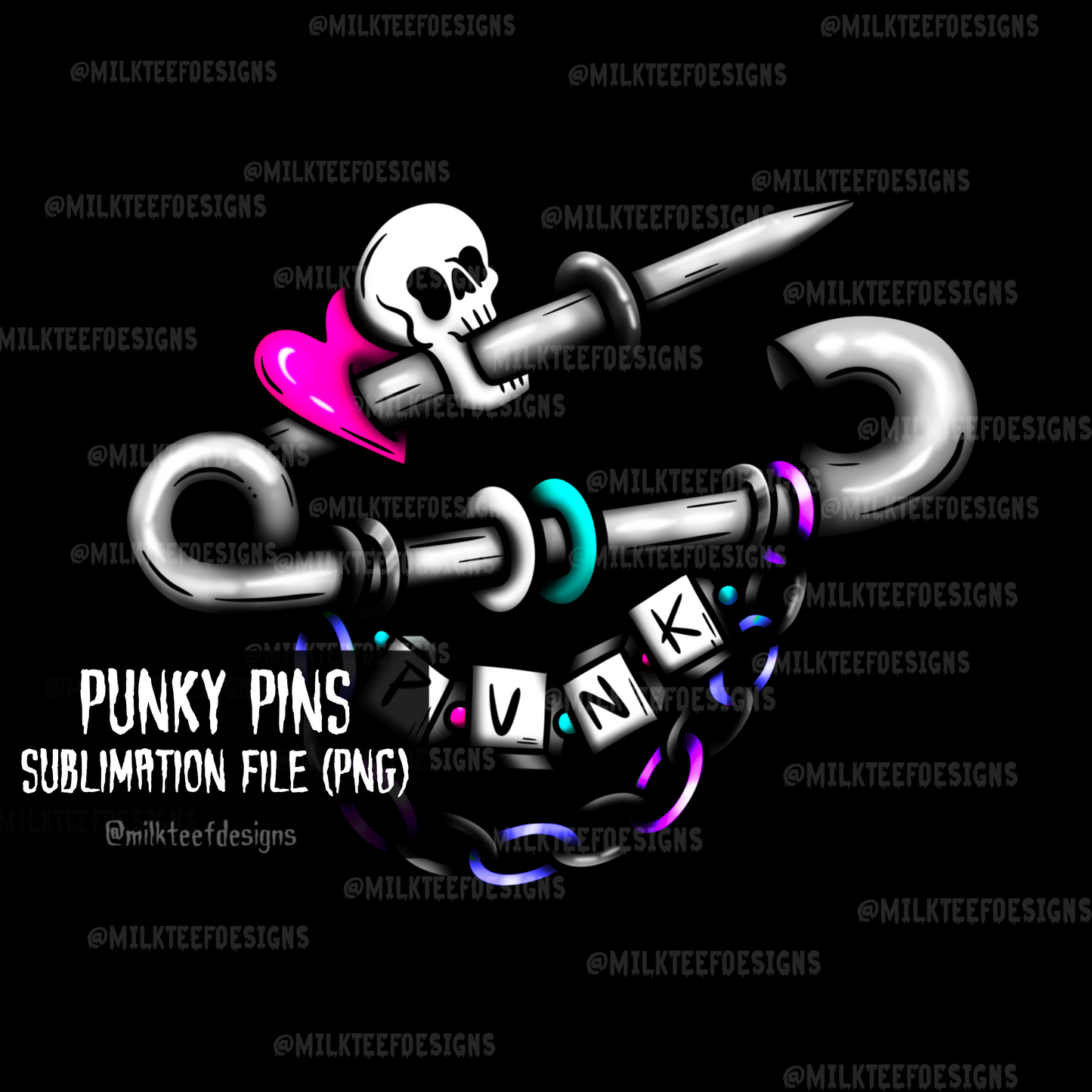 Punky Pins / Sublimation Design (PNG)