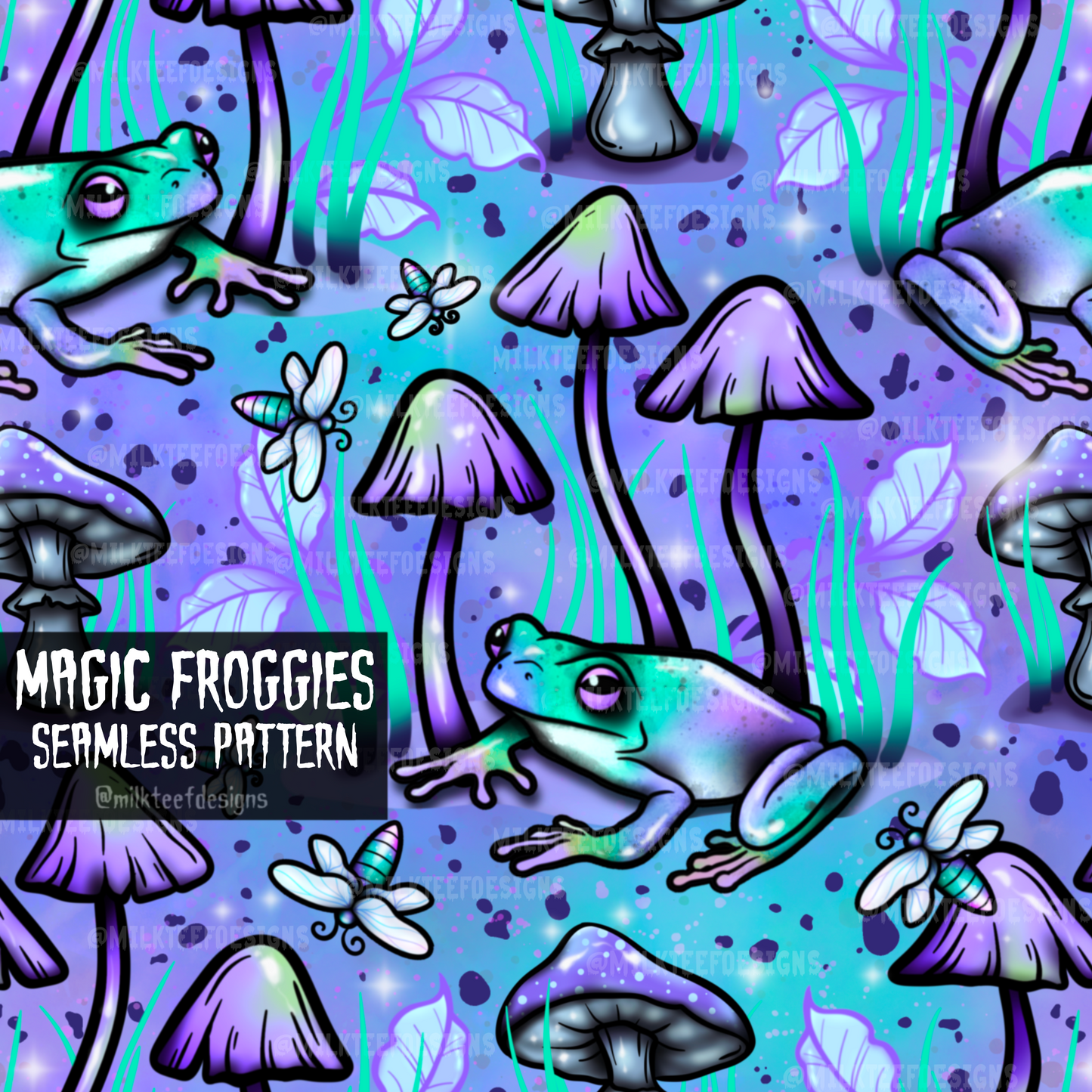 Magic Froggies / Seamless Pattern