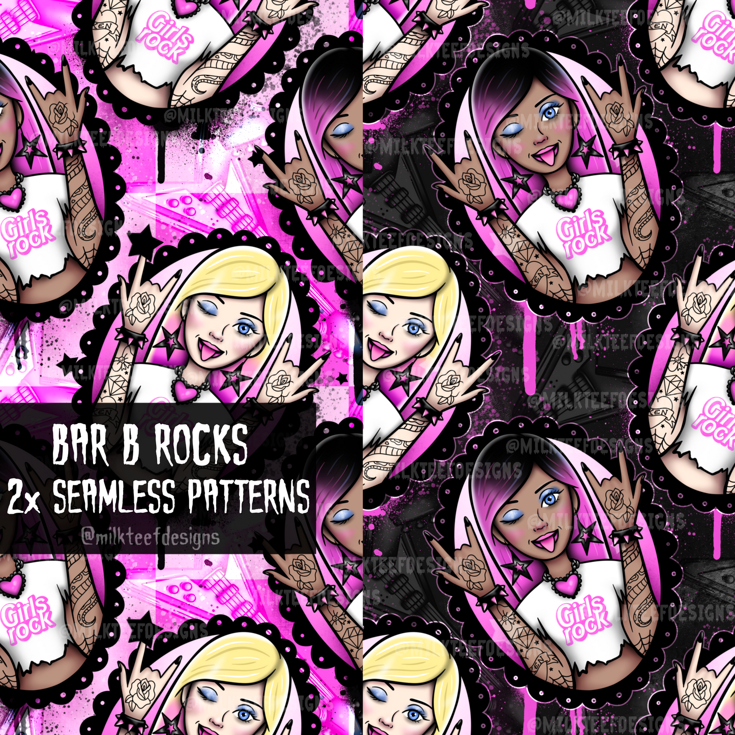 Bar B Rocks / 2 x Seamless Patterns