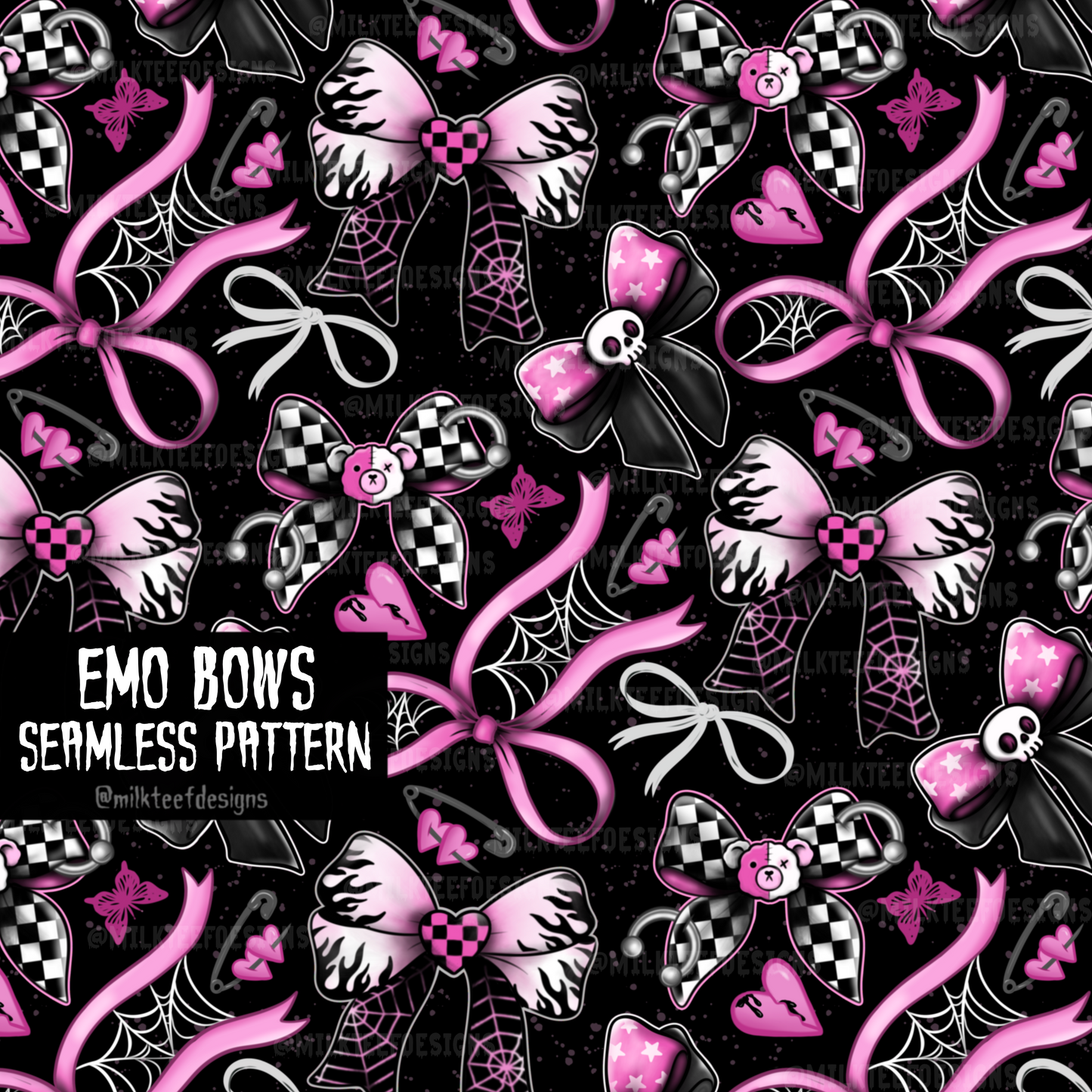 Emo Bows / Seamless Pattern
