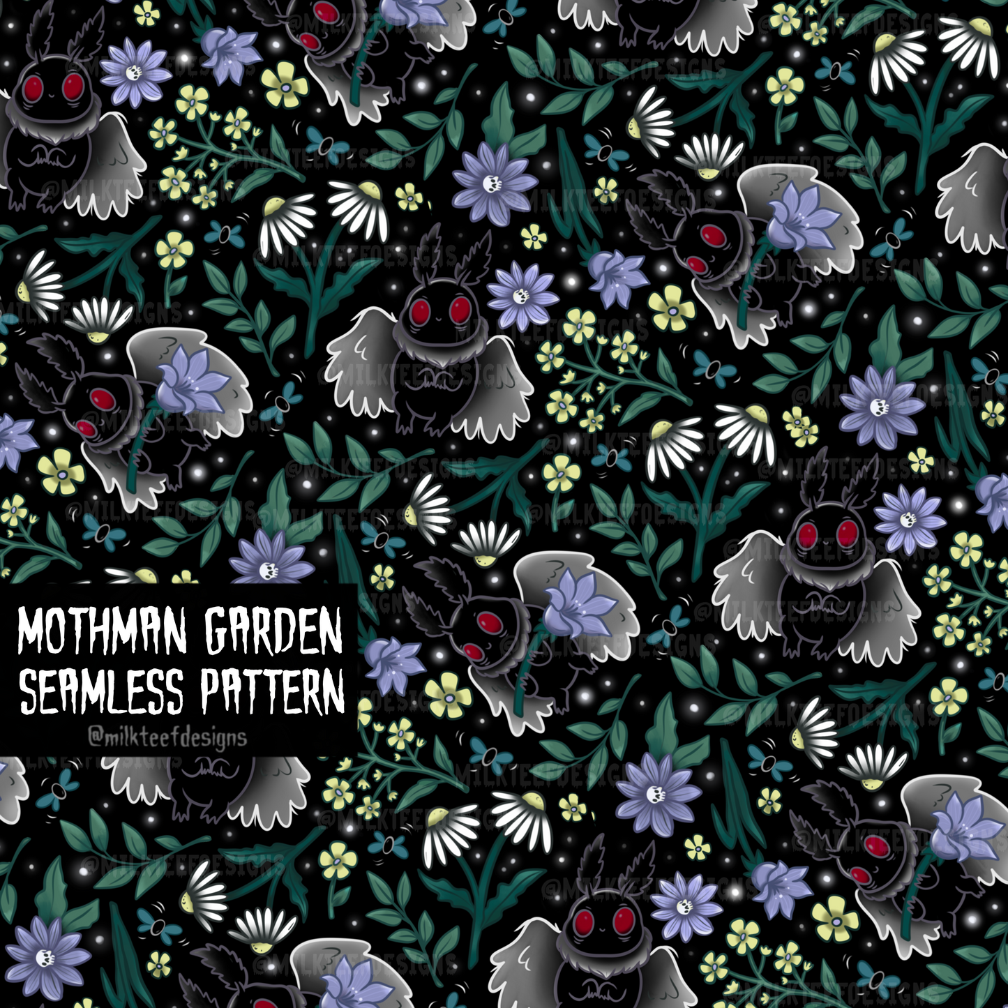 Mothman Floral / Seamless Patterns
